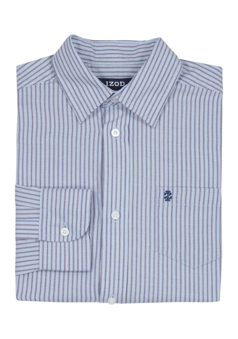 Boys 8-20 Long Sleeve Striped Poplin Shirt