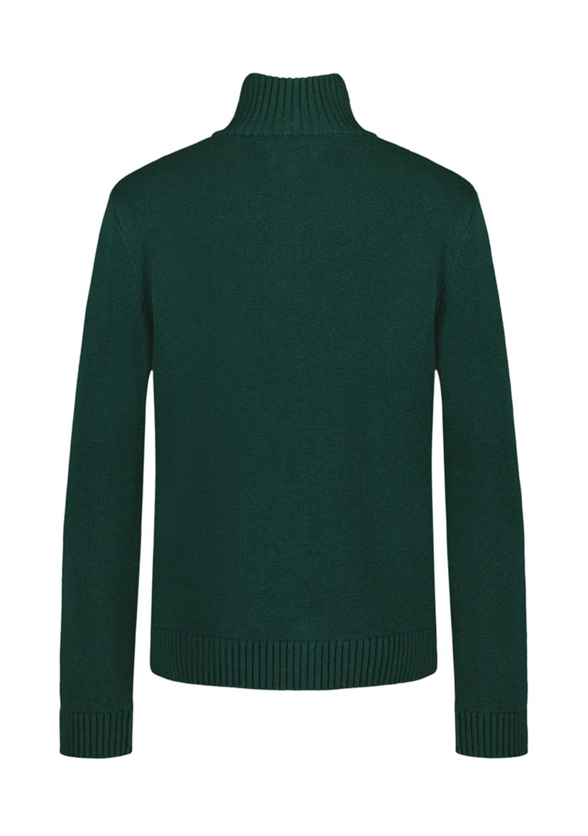 Boys 8-20 Heathered Chest Fairisle Quarter-Zip Sweater