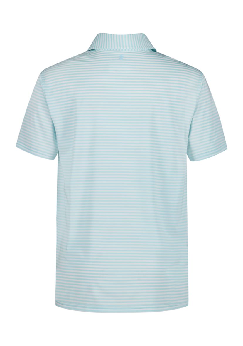 Boys 8-20 Husky Short Sleeve Greenie Stripe Performance Polo
