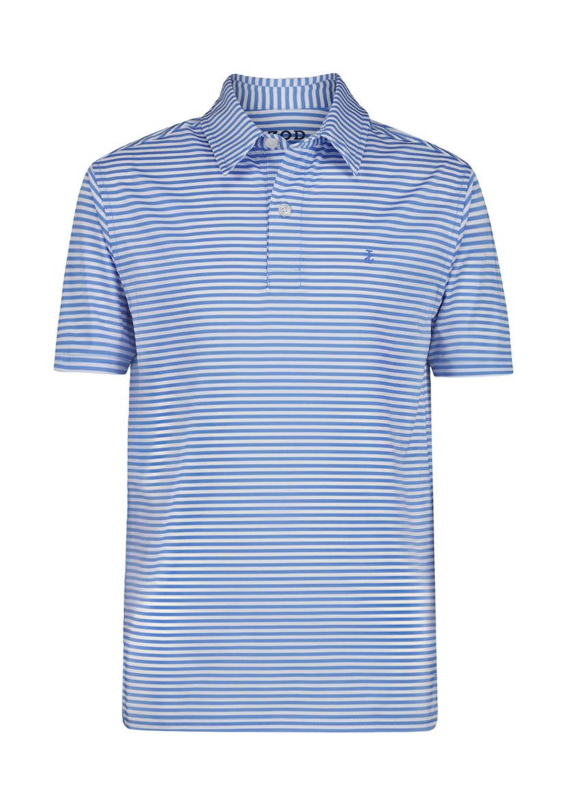 Boys 8-20 Husky Short Sleeve Greenie Stripe Performance Polo Shirt