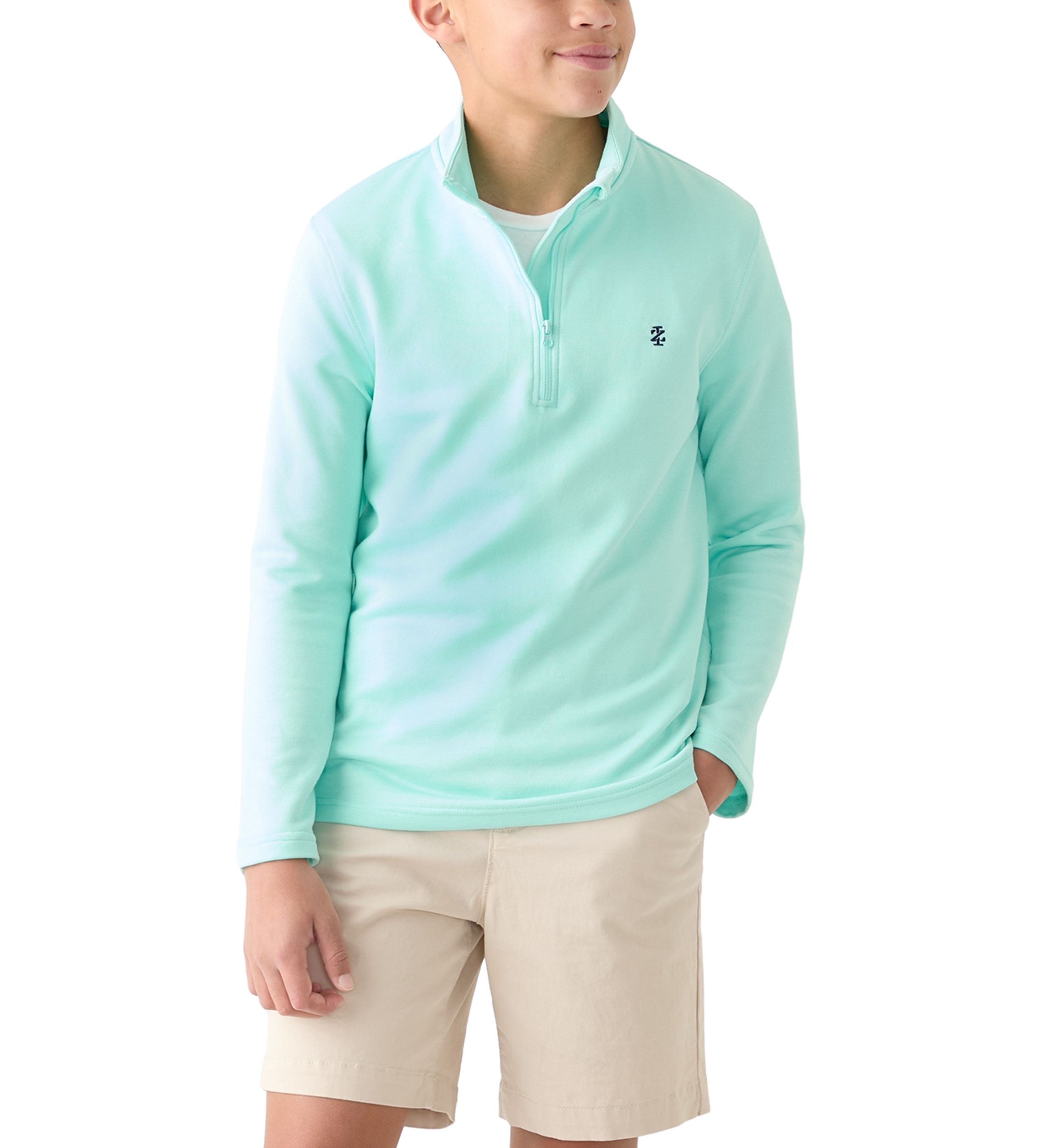 Boys 8-20 Long Sleeve Feeder Stripe 1/4 Zip Sweatshirt
