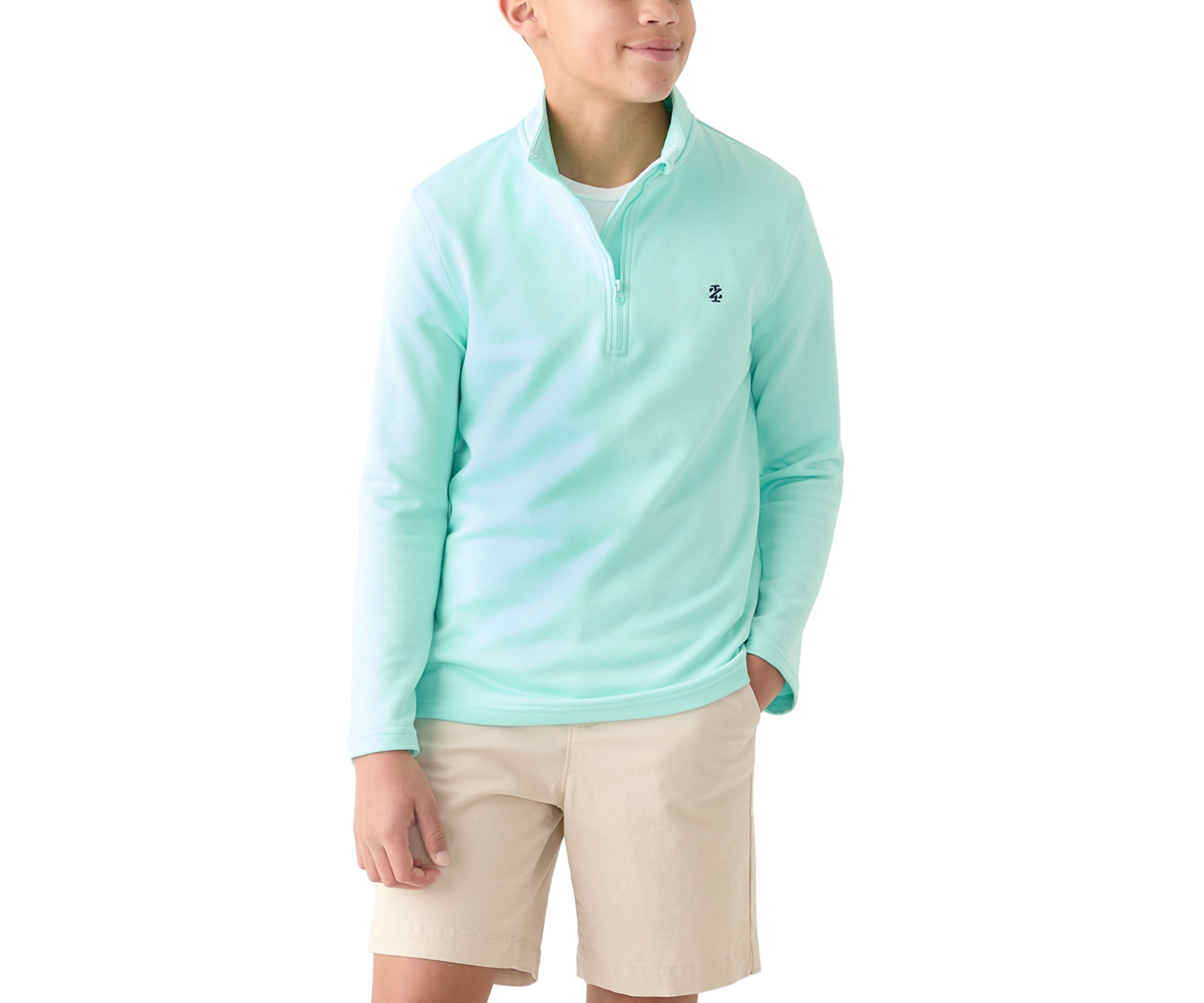 Boys 8-20 Long Sleeve Feeder Stripe 1/4 Zip Sweatshirt