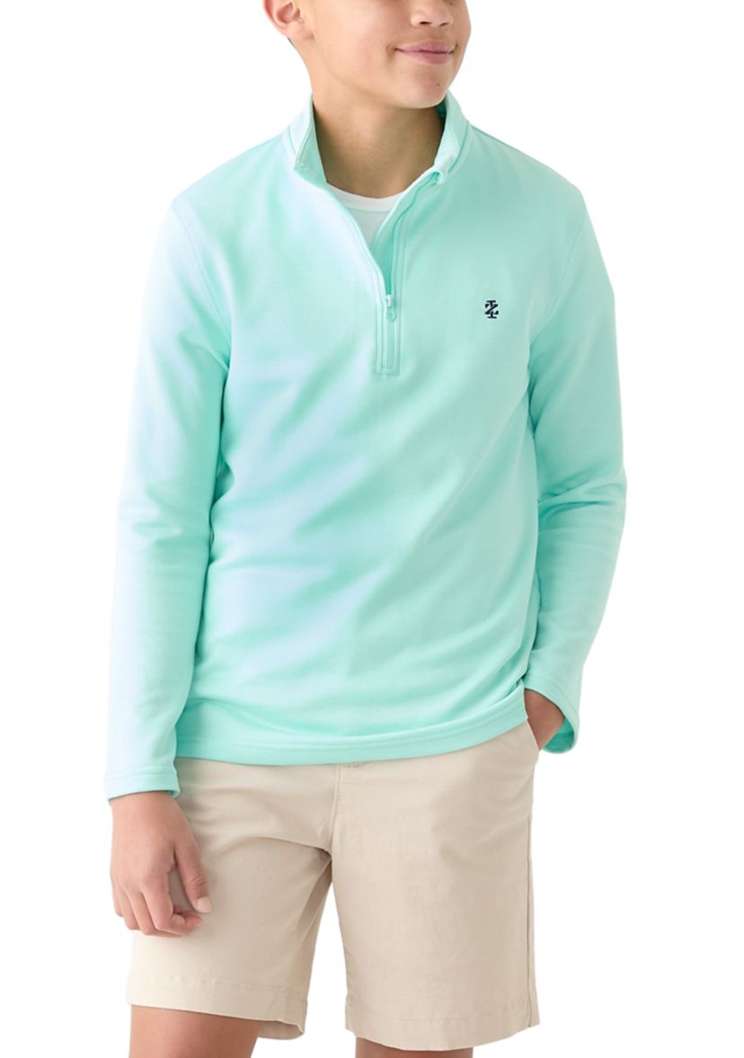 Boys 8-20 Long Sleeve Feeder Stripe 1/4 Zip Sweatshirt