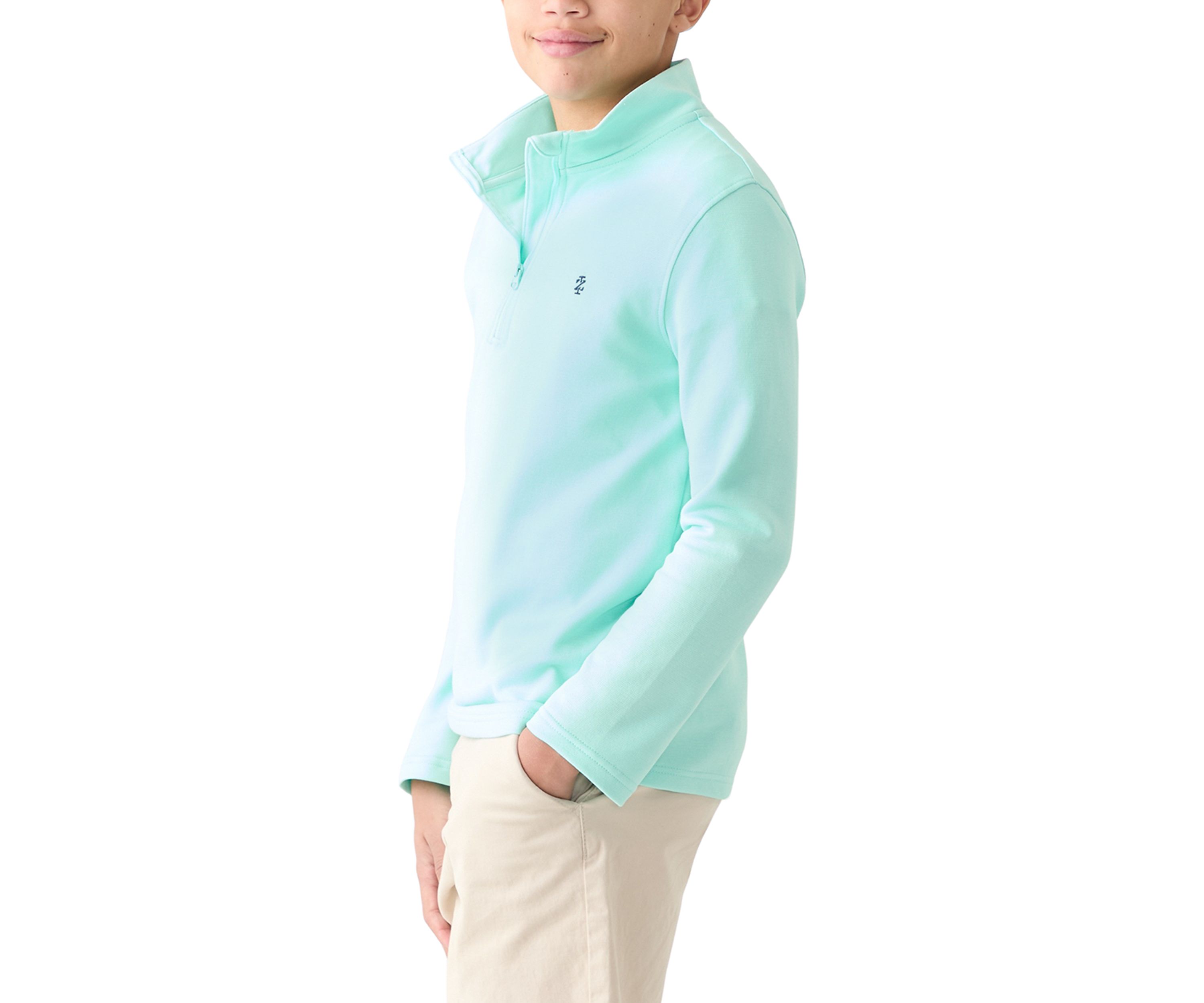 Boys 8-20 Long Sleeve Feeder Stripe 1/4 Zip Sweatshirt