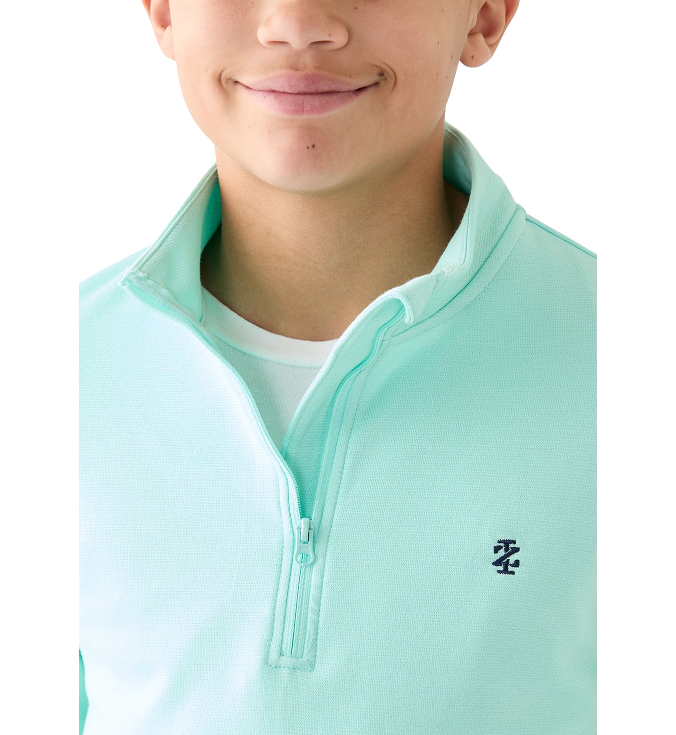 Boys 8-20 Long Sleeve Feeder Stripe 1/4 Zip Sweatshirt