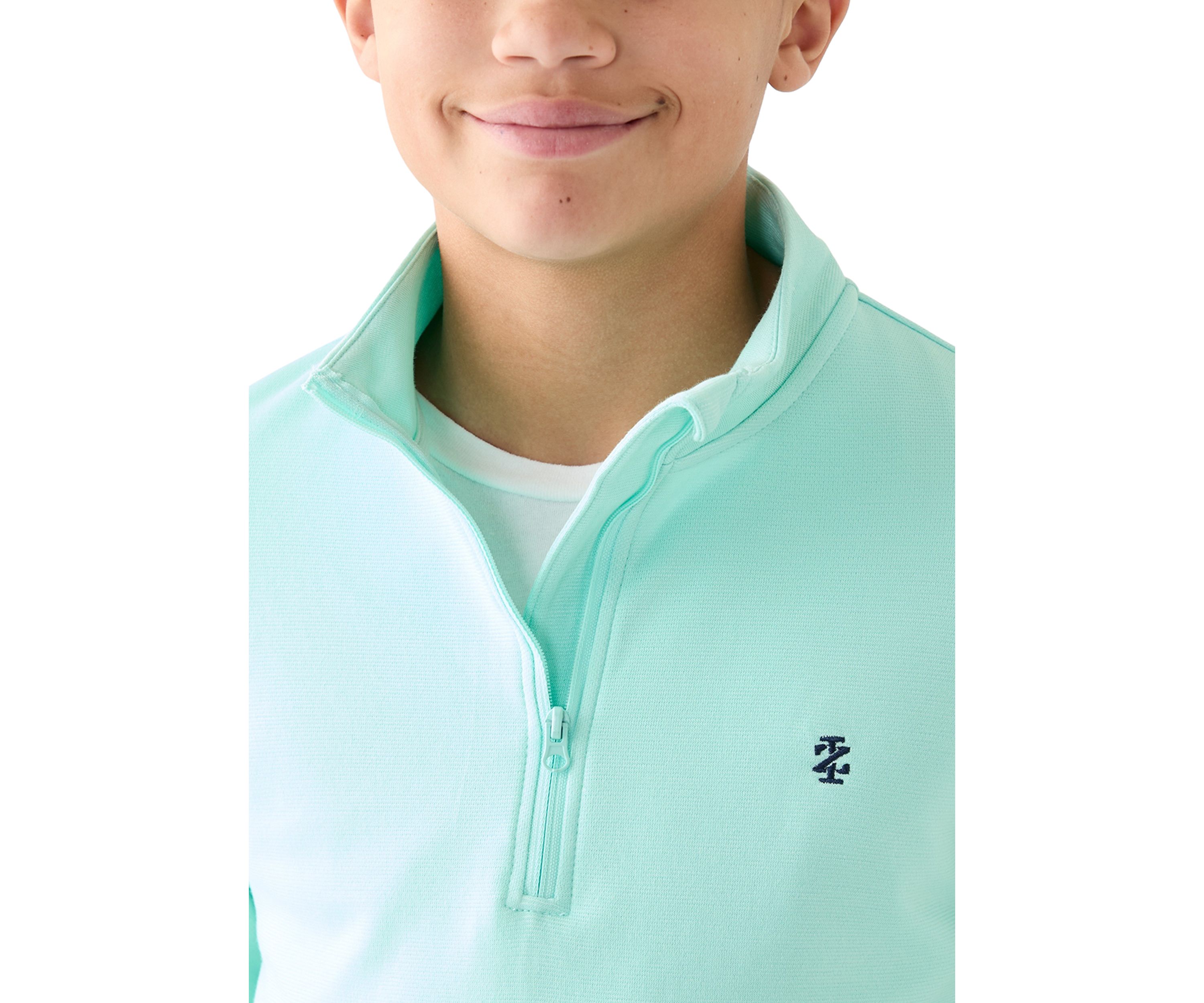 Boys 8-20 Long Sleeve Feeder Stripe 1/4 Zip Sweatshirt