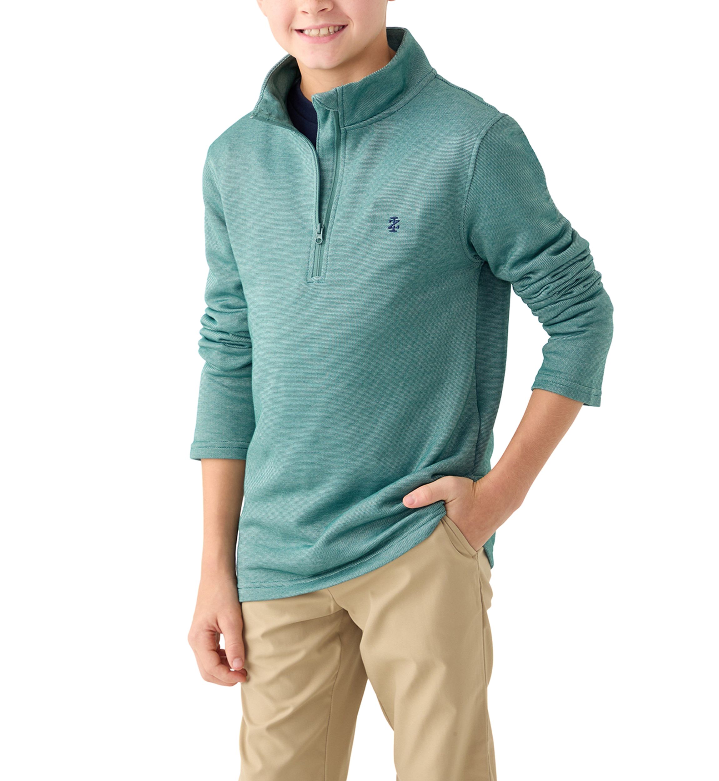 Boys 8-20 Huksy Long Sleeve Feeder Stripe 1/4 Zip Sweater