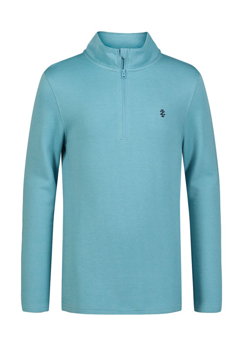 Boys 8-20 Cotton Blend Knit 1/4-Zip Feeder Stripe Pullover