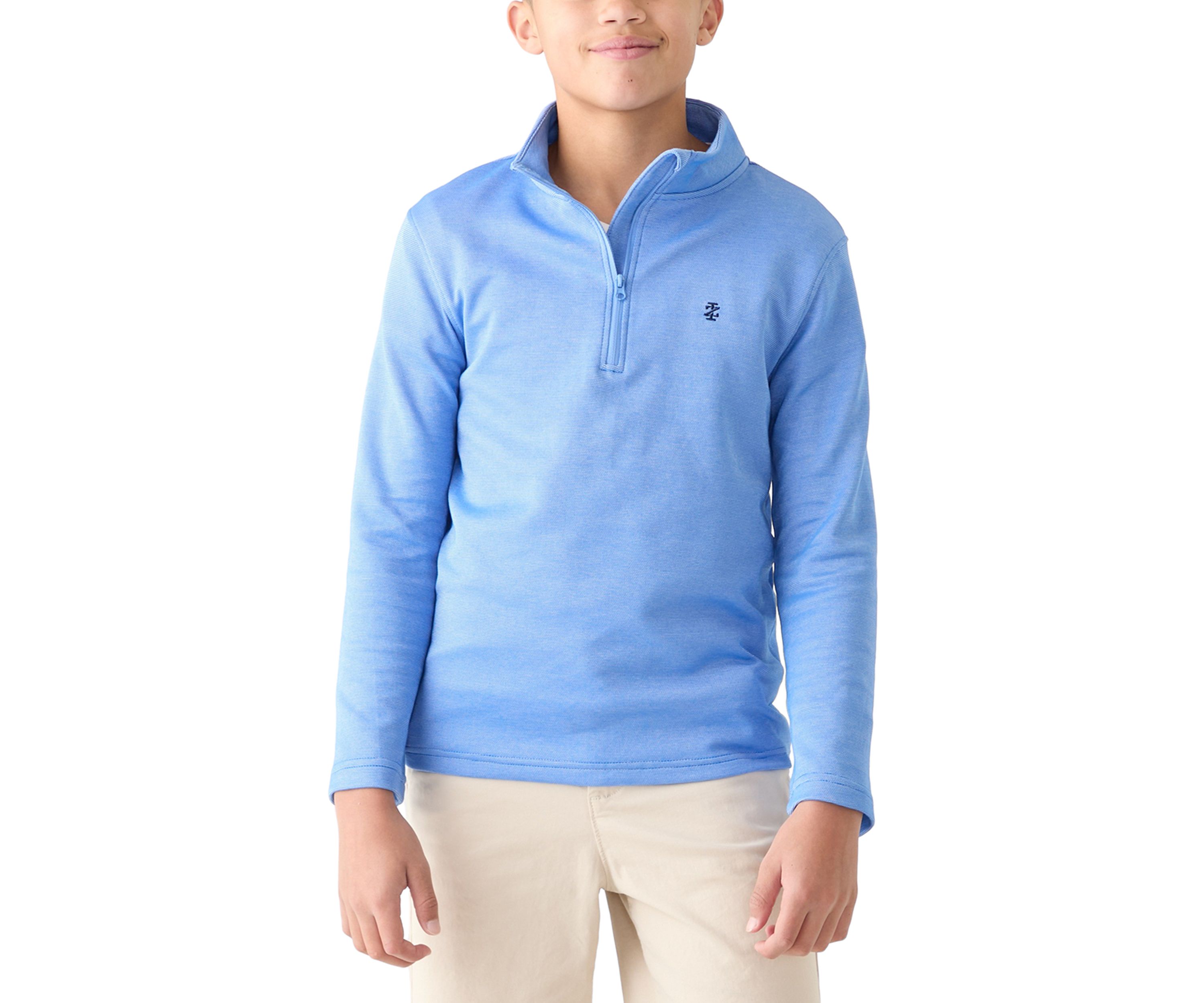 Boys 8-20 Long Sleeve Feeder Stripe 1/4 Zip Pullover Sweatshirt