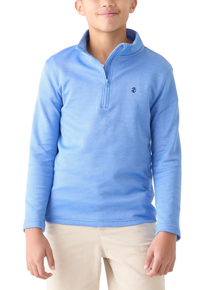Boys 8-20 Long Sleeve Feeder Stripe 1/4 Zip Pullover Sweatshirt