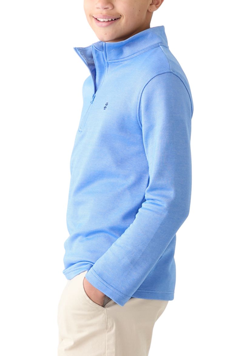 Boys 8-20 Long Sleeve Feeder Stripe 1/4 Zip Pullover Sweatshirt