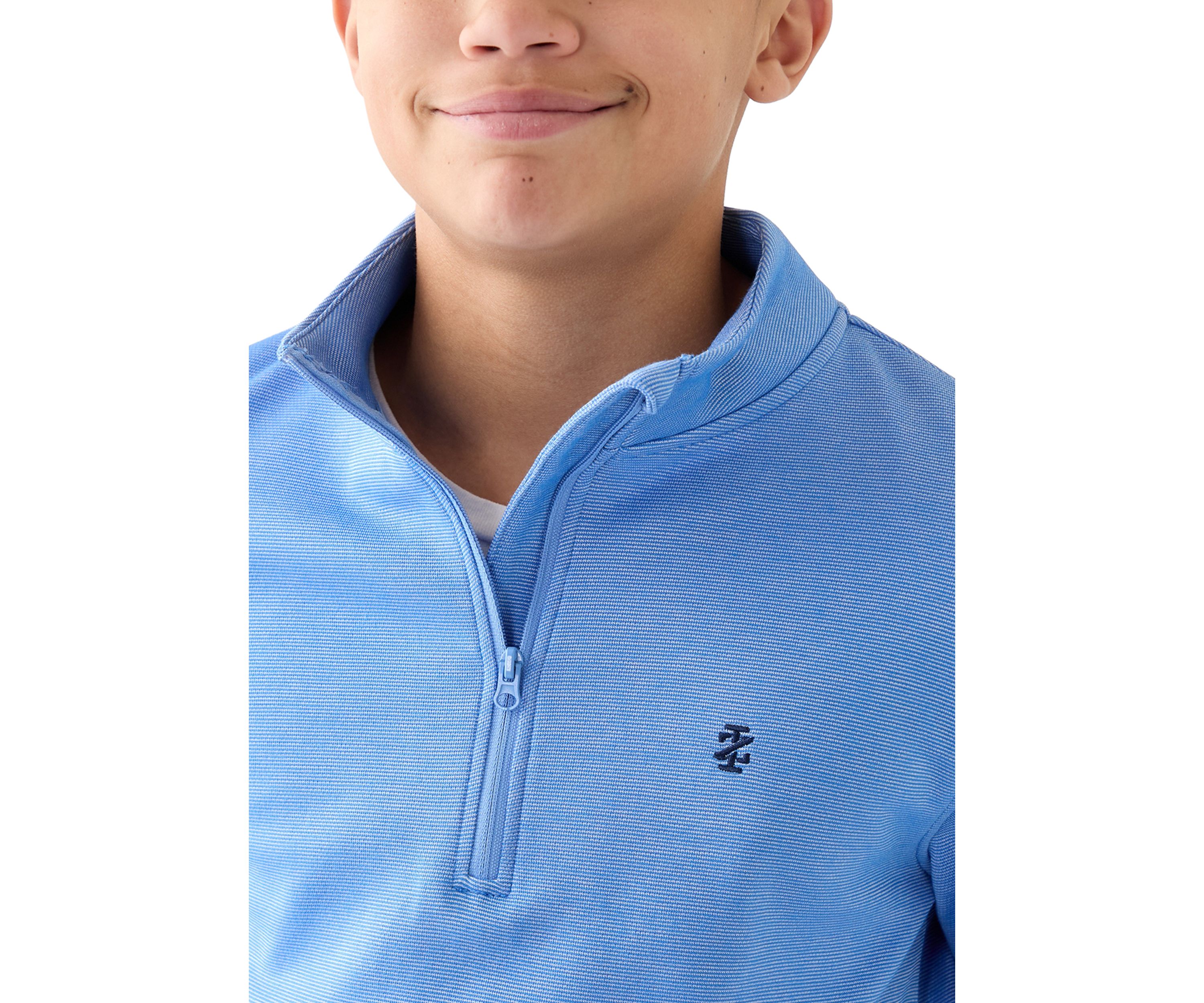 Boys 8-20 Long Sleeve Feeder Stripe 1/4 Zip Pullover Sweatshirt