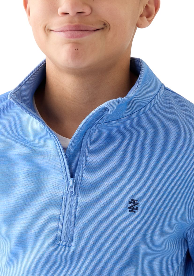 Boys 8-20 Long Sleeve Feeder Stripe 1/4 Zip Pullover Sweatshirt