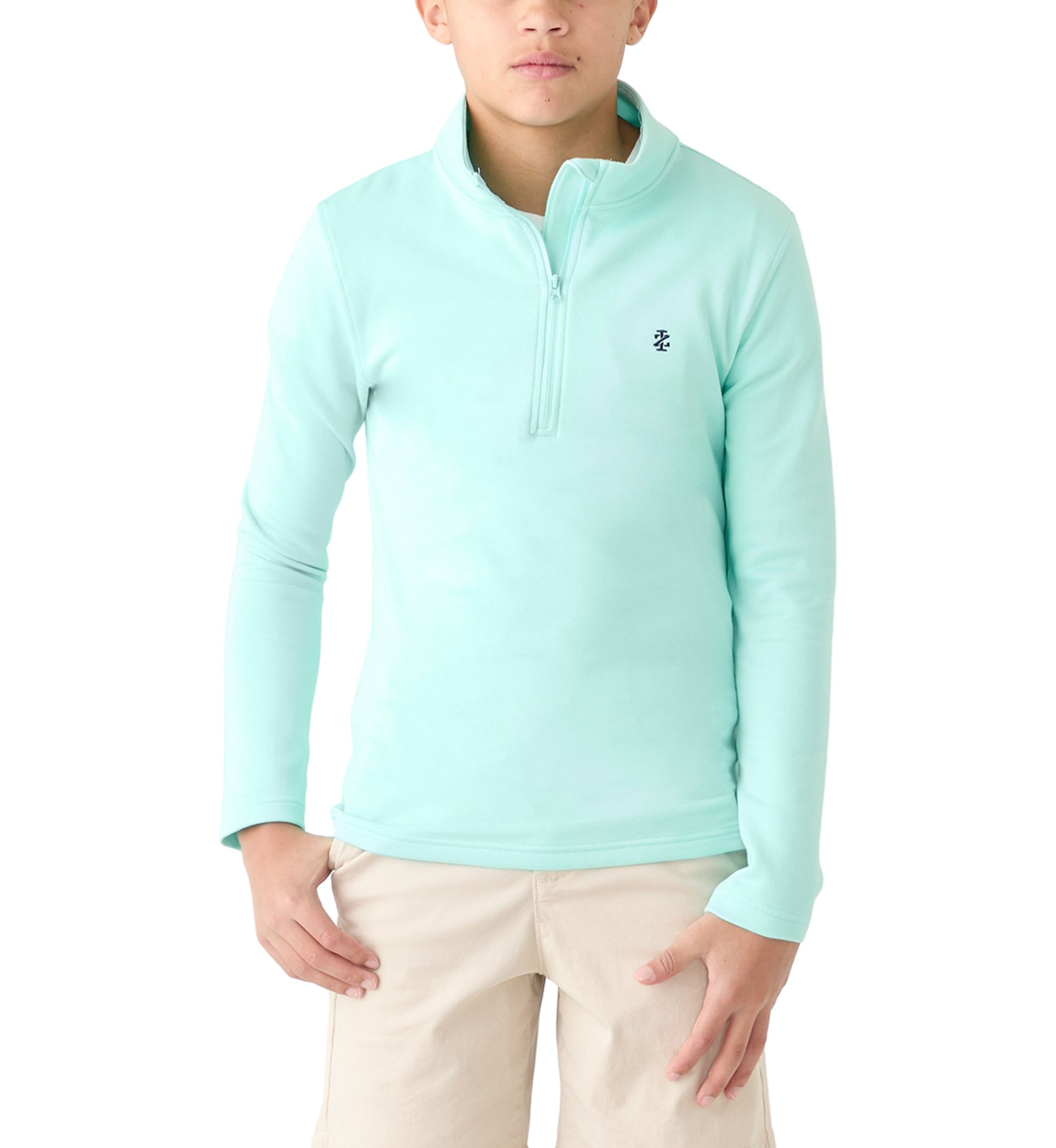 Boys 8-20 Long Sleeve Feeder Stripe 1/4 Zip Pullover Sweatshirt