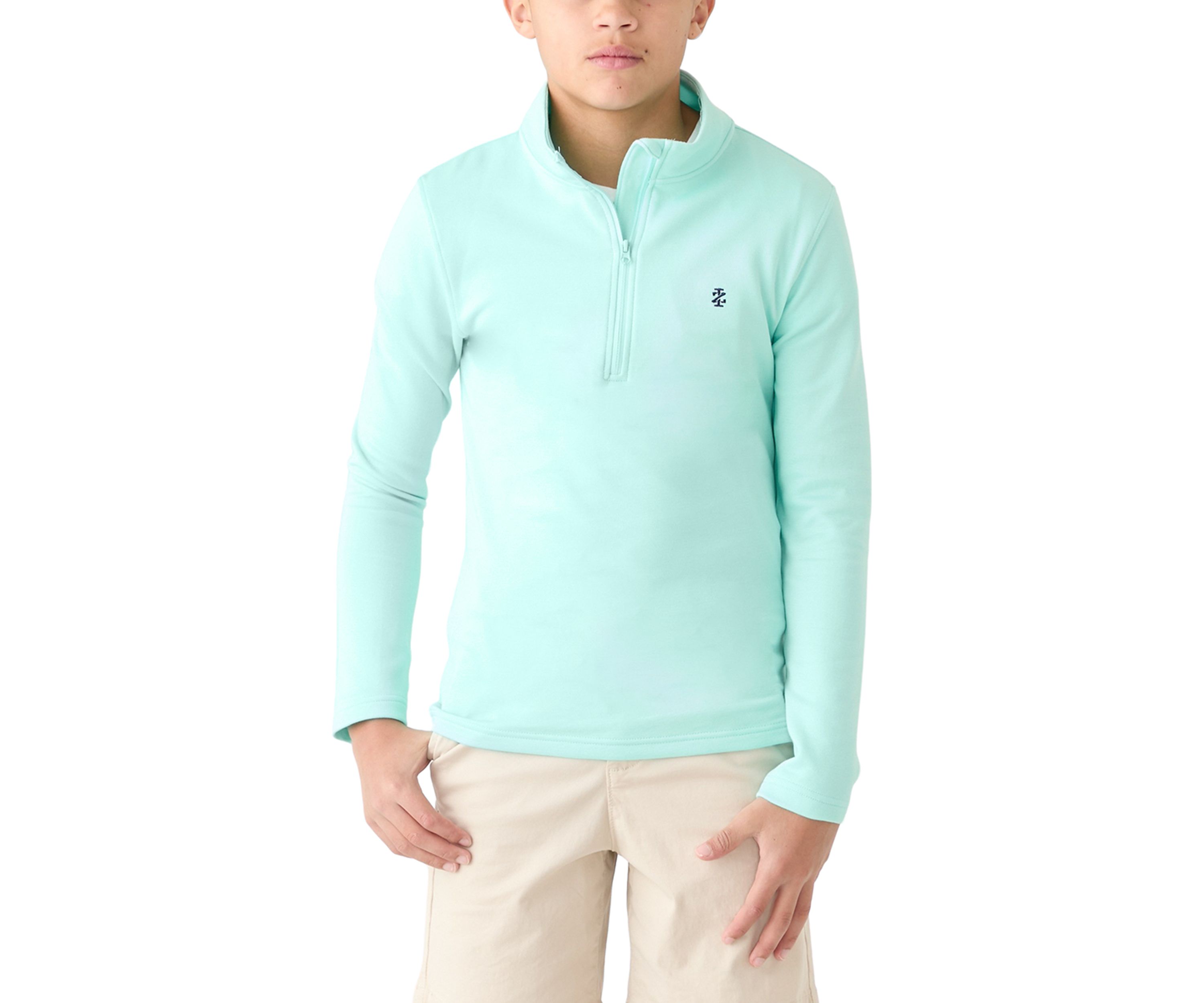 Boys 8-20 Long Sleeve Feeder Stripe 1/4 Zip Pullover Sweatshirt