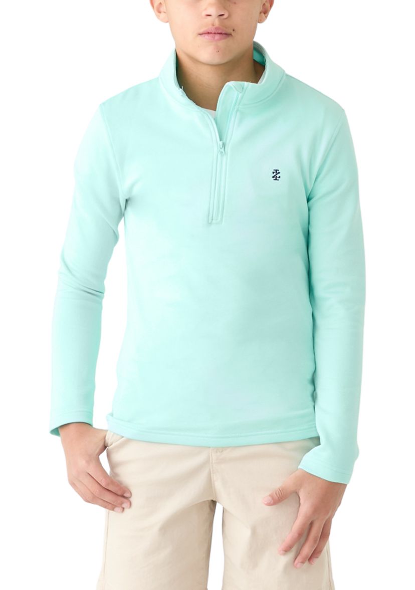 Boys 8-20 Long Sleeve Feeder Stripe 1/4 Zip Pullover Sweatshirt