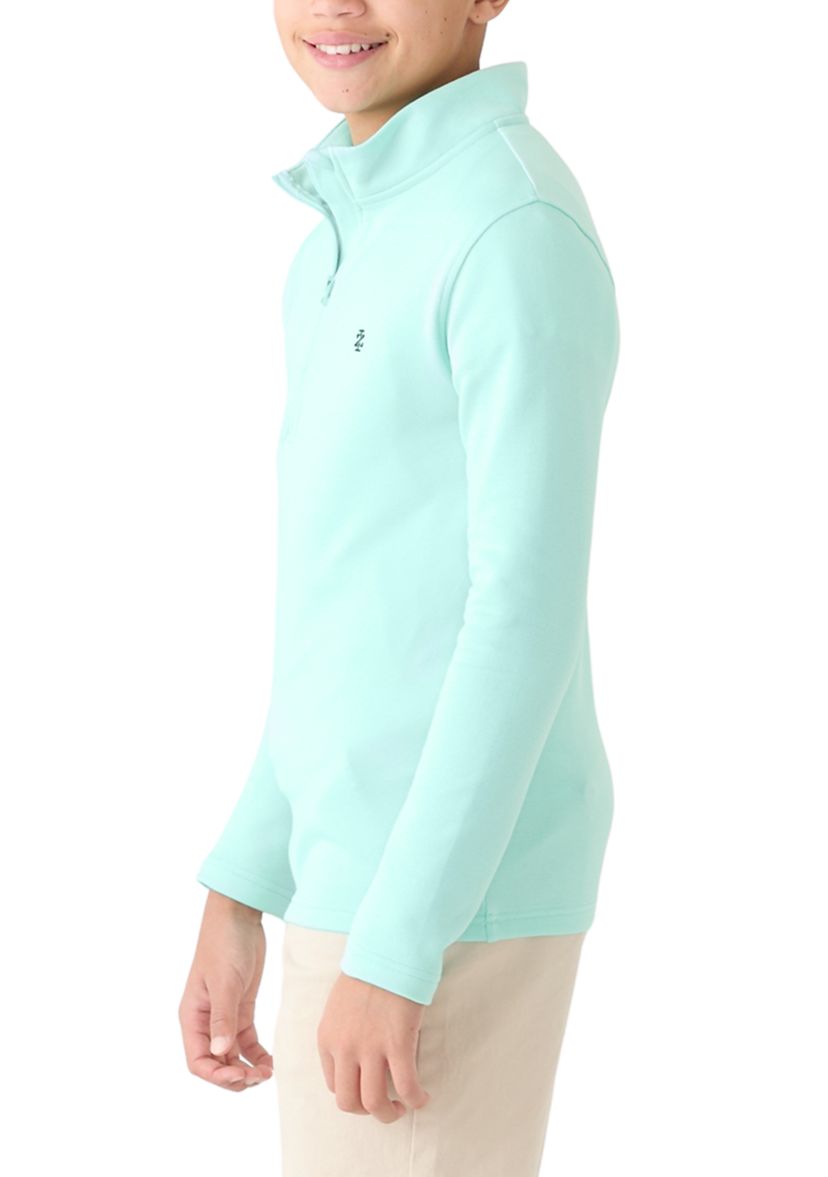 Boys 8-20 Long Sleeve Feeder Stripe 1/4 Zip Pullover Sweatshirt