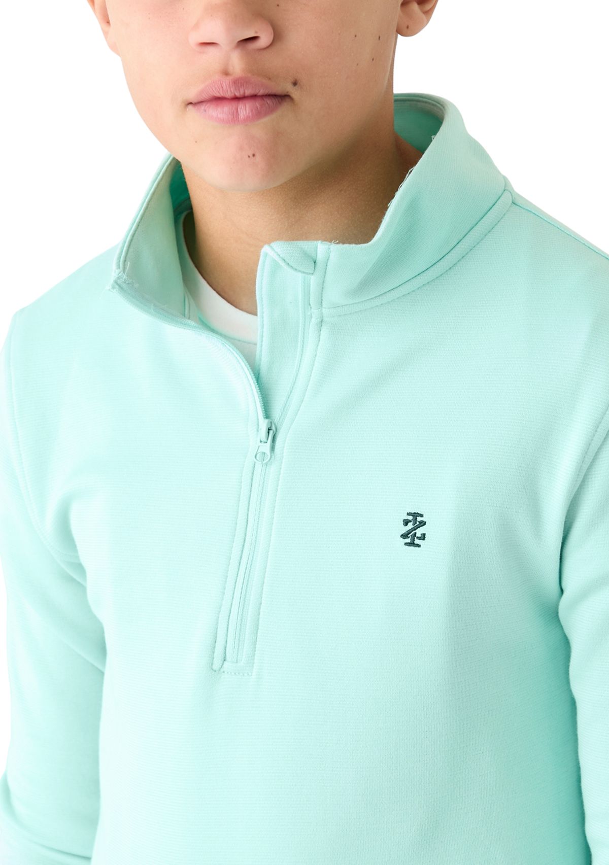 Boys 8-20 Long Sleeve Feeder Stripe 1/4 Zip Pullover Sweatshirt