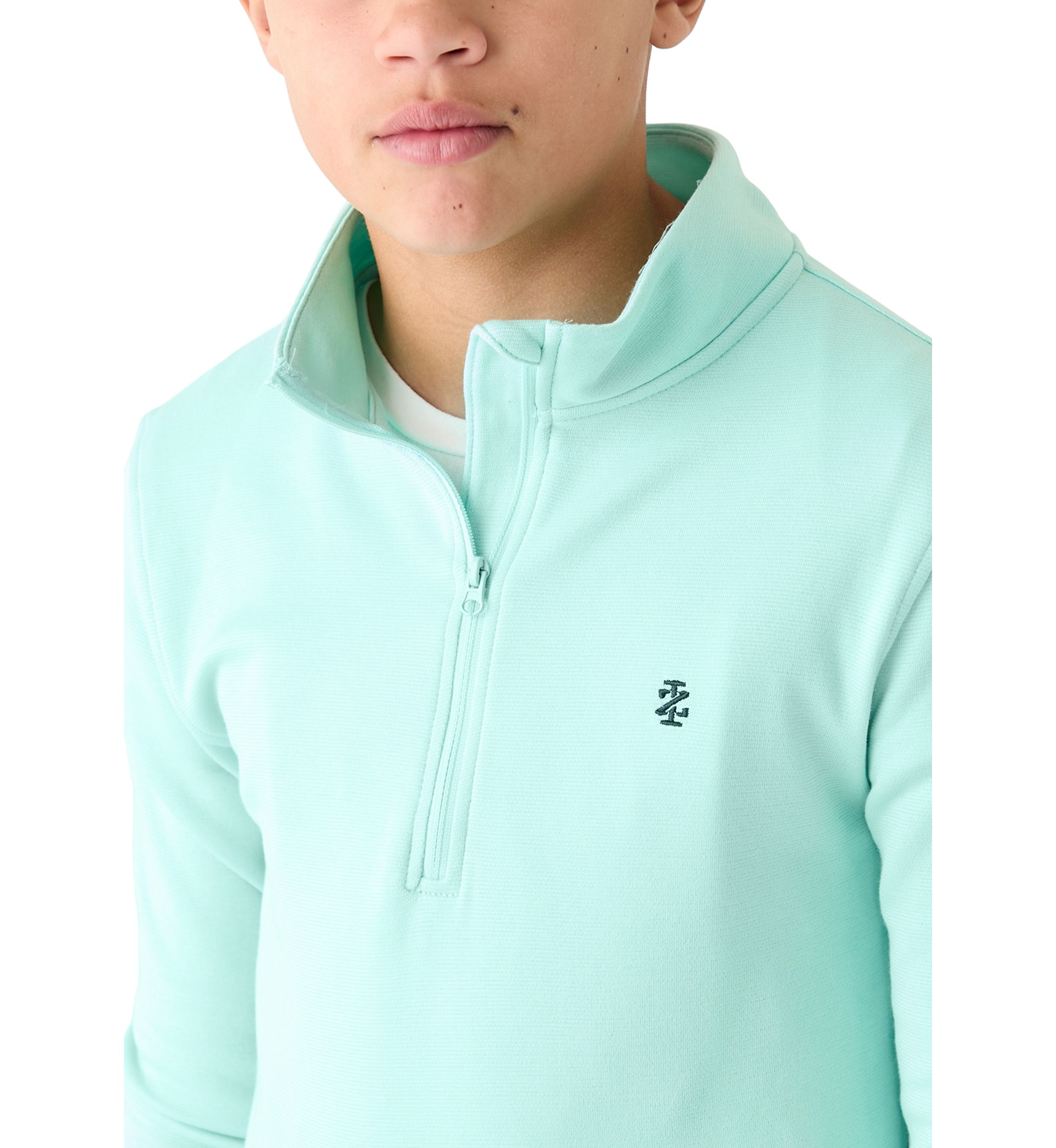 Boys 8-20 Long Sleeve Feeder Stripe 1/4 Zip Pullover Sweatshirt