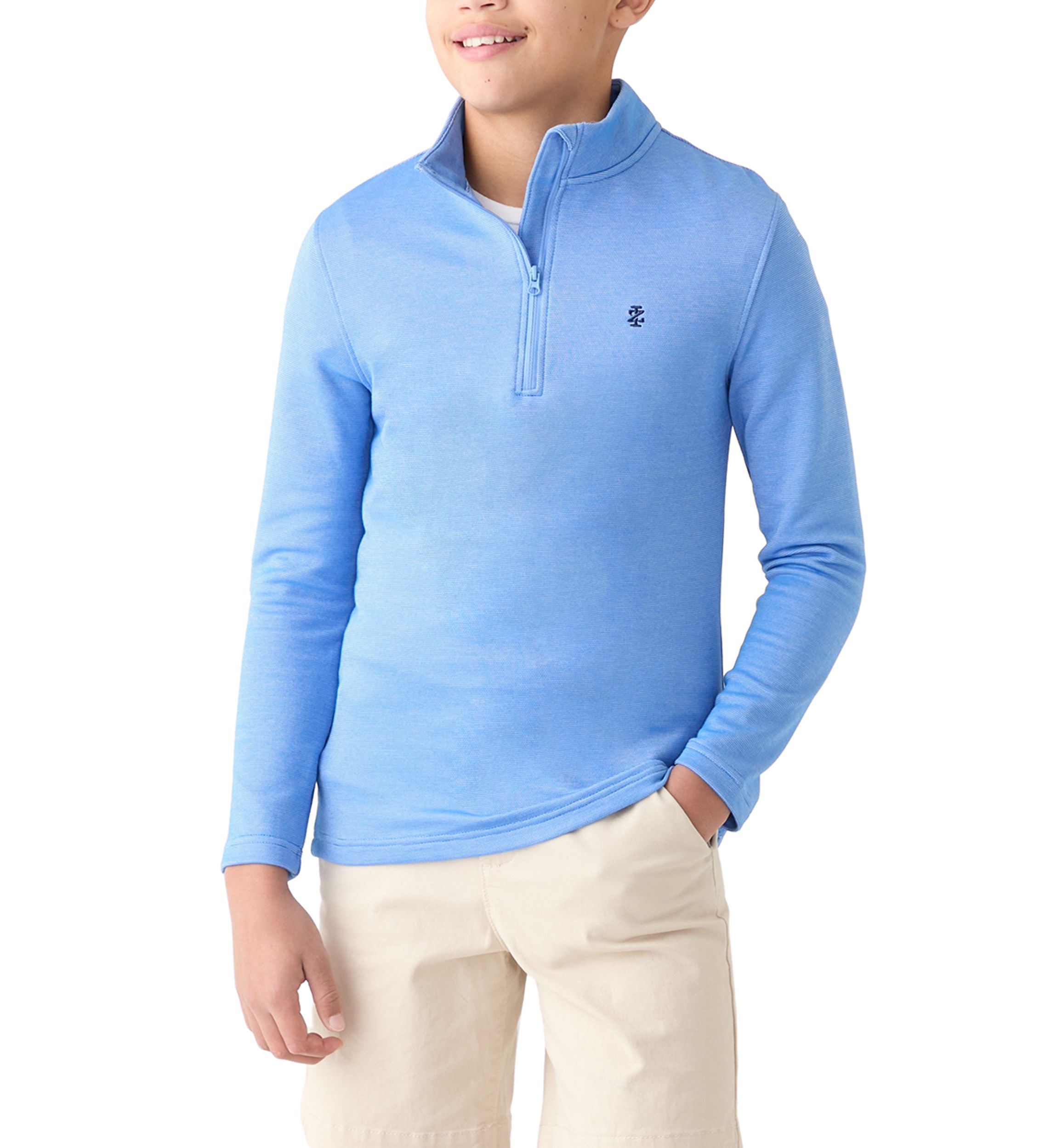 Boys 8-20 Long Sleeve Feeder Stripe 1/4 Zip Pullover Sweatshirt