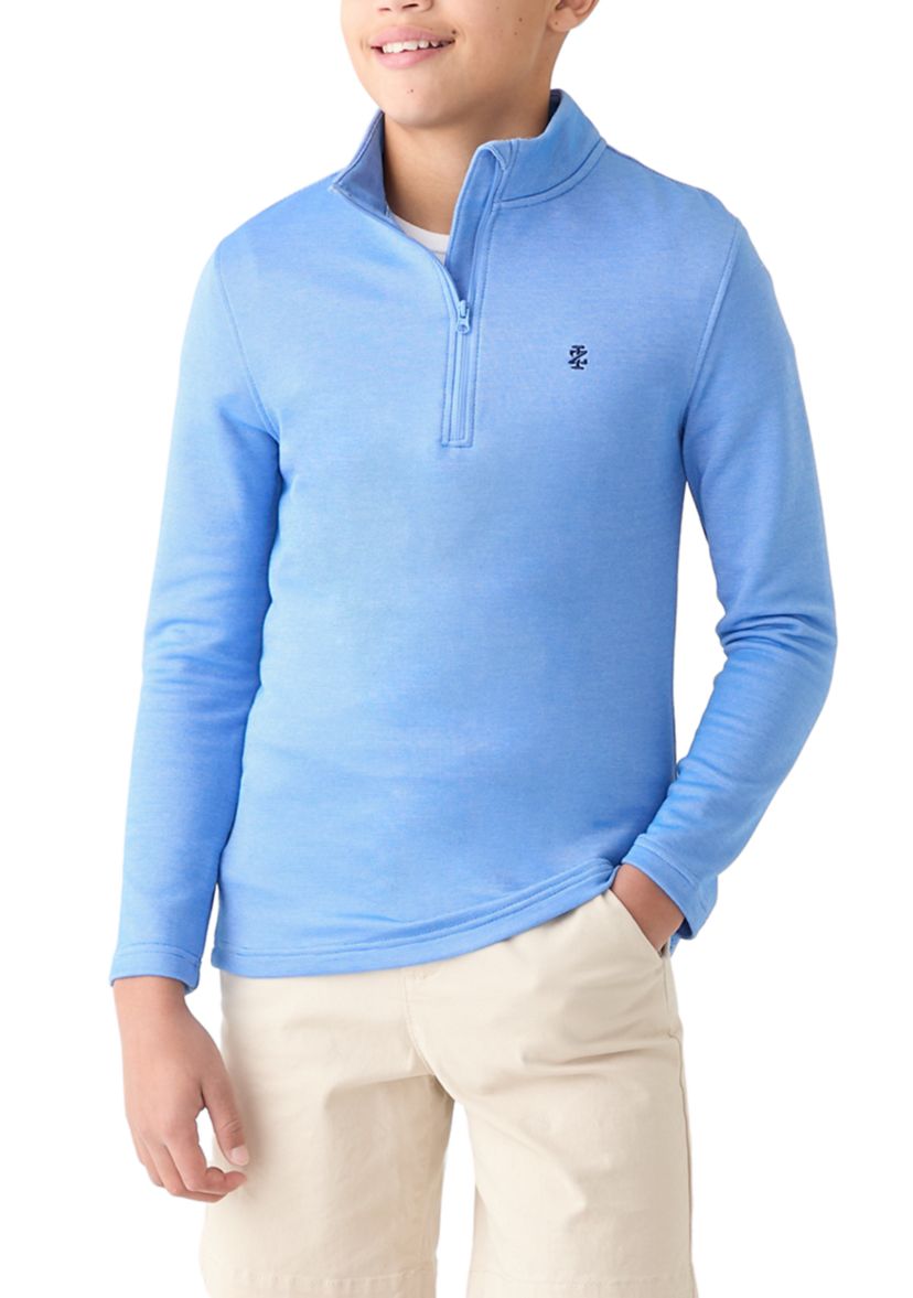 Boys 8-20 Long Sleeve Feeder Stripe 1/4 Zip Pullover Sweatshirt