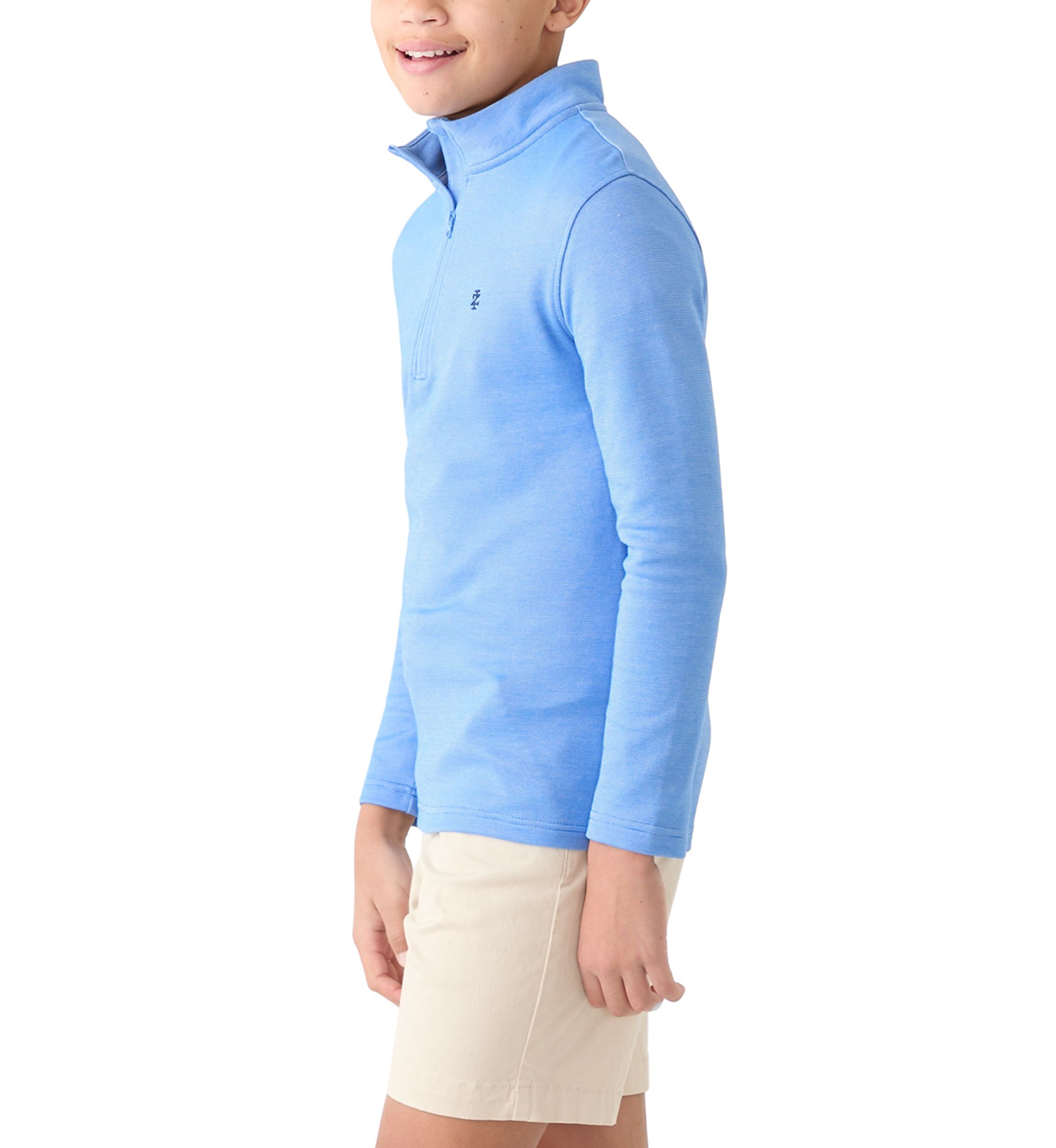 Boys 8-20 Long Sleeve Feeder Stripe 1/4 Zip Pullover Sweatshirt