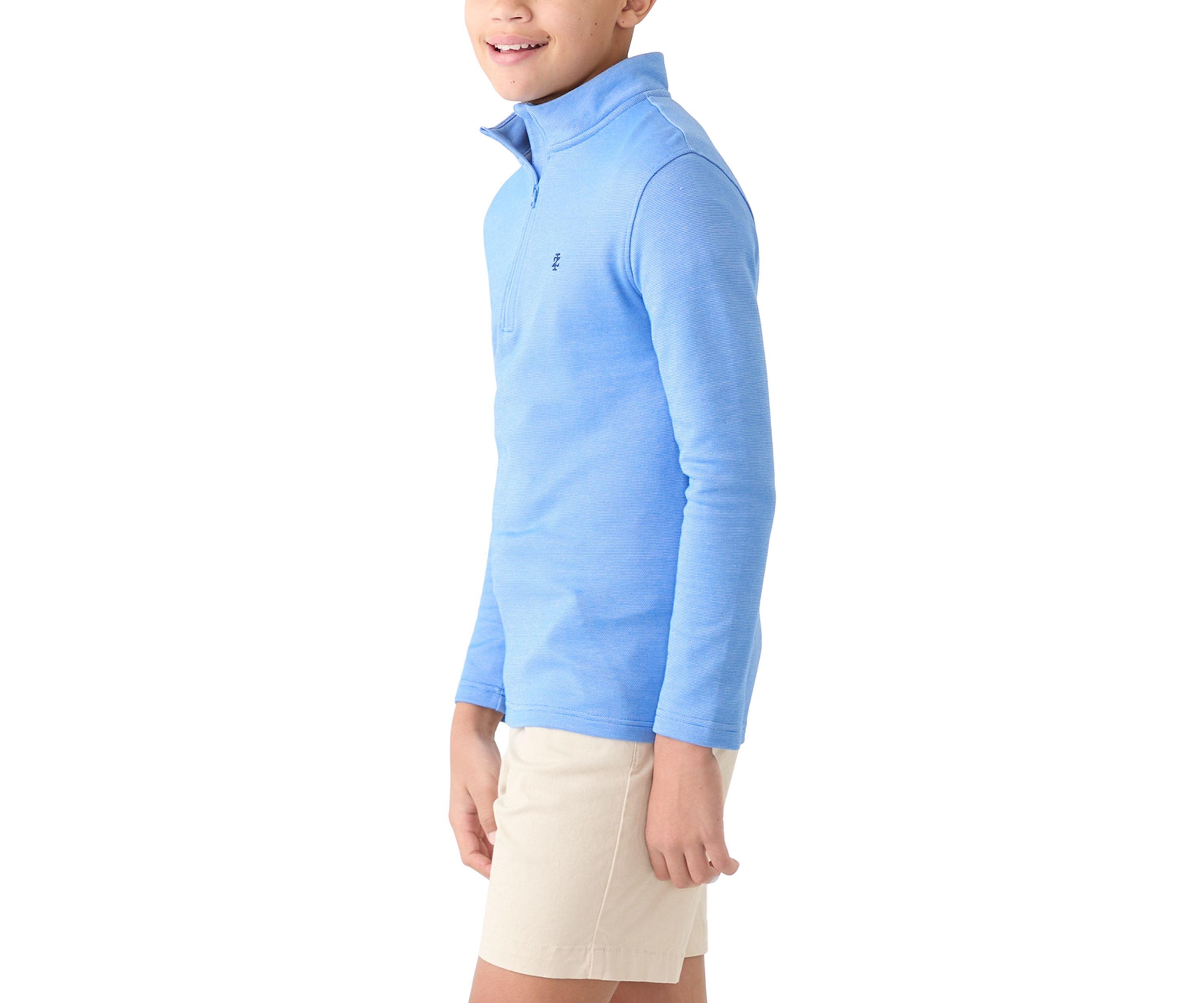 Boys 8-20 Long Sleeve Feeder Stripe 1/4 Zip Pullover Sweatshirt