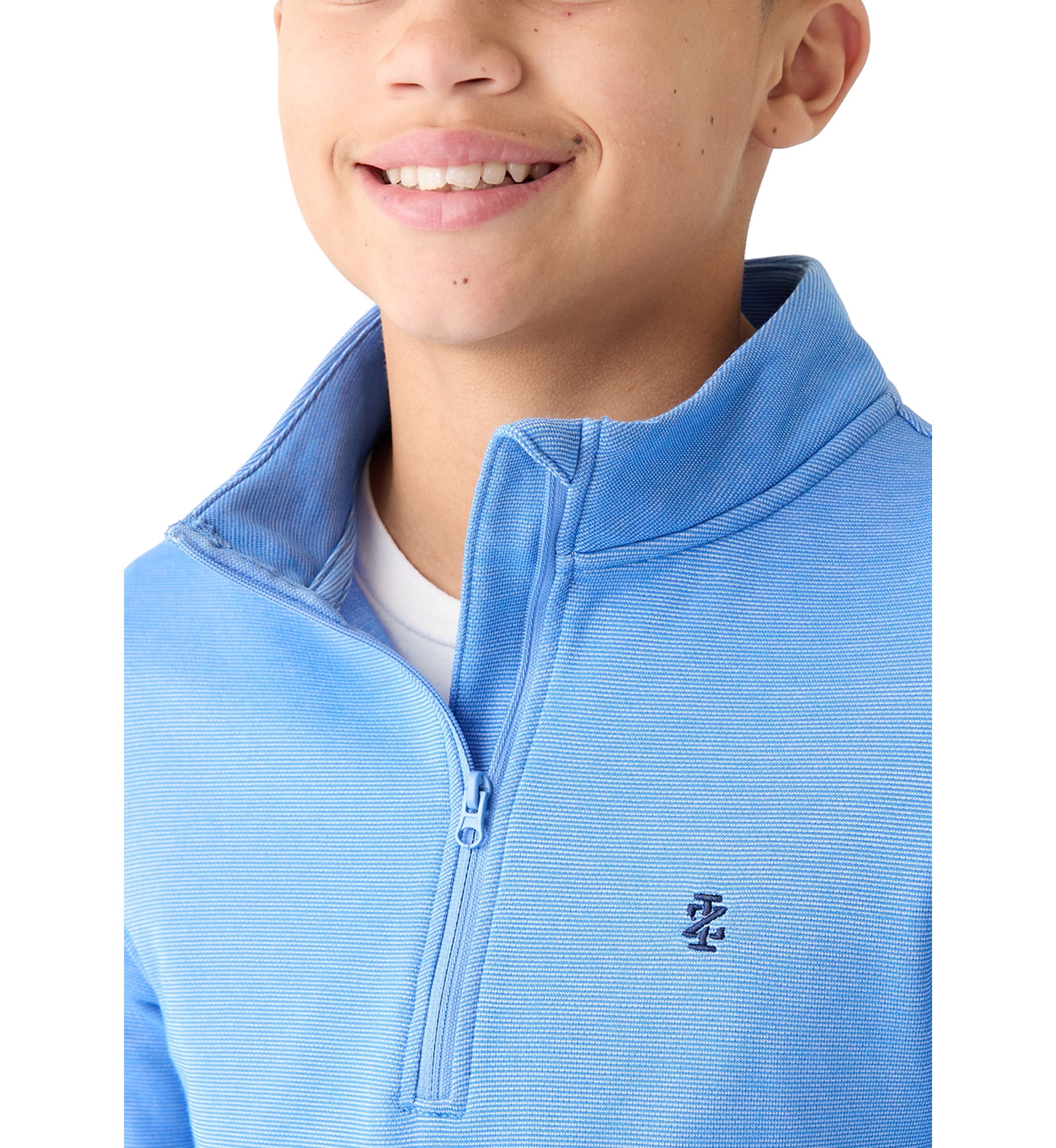 Boys 8-20 Long Sleeve Feeder Stripe 1/4 Zip Pullover Sweatshirt