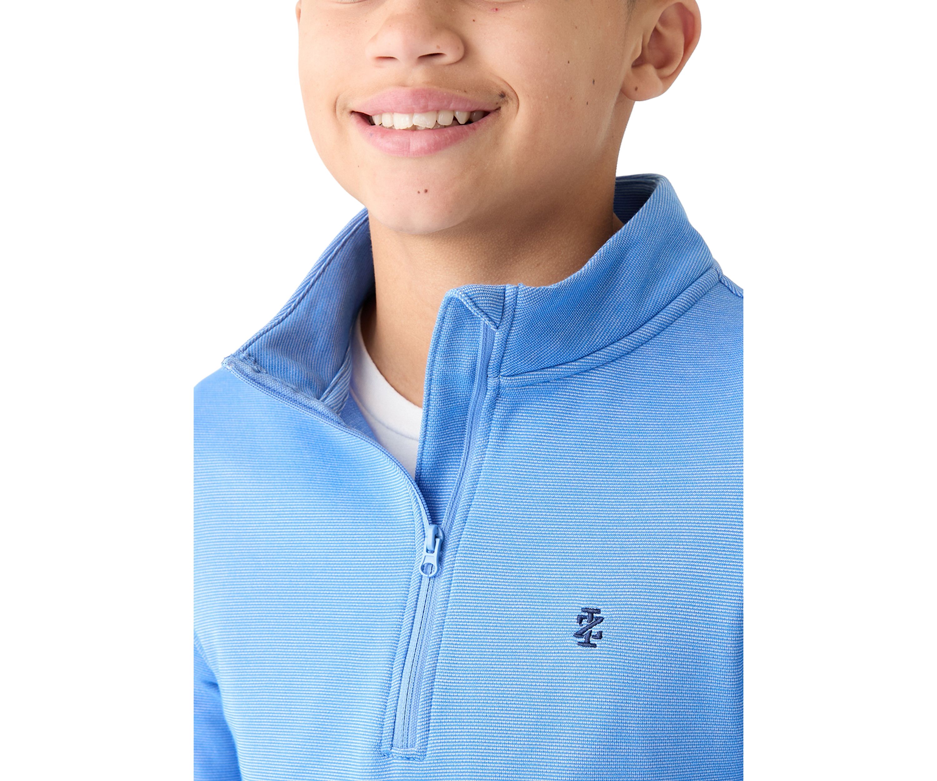 Boys 8-20 Long Sleeve Feeder Stripe 1/4 Zip Pullover Sweatshirt