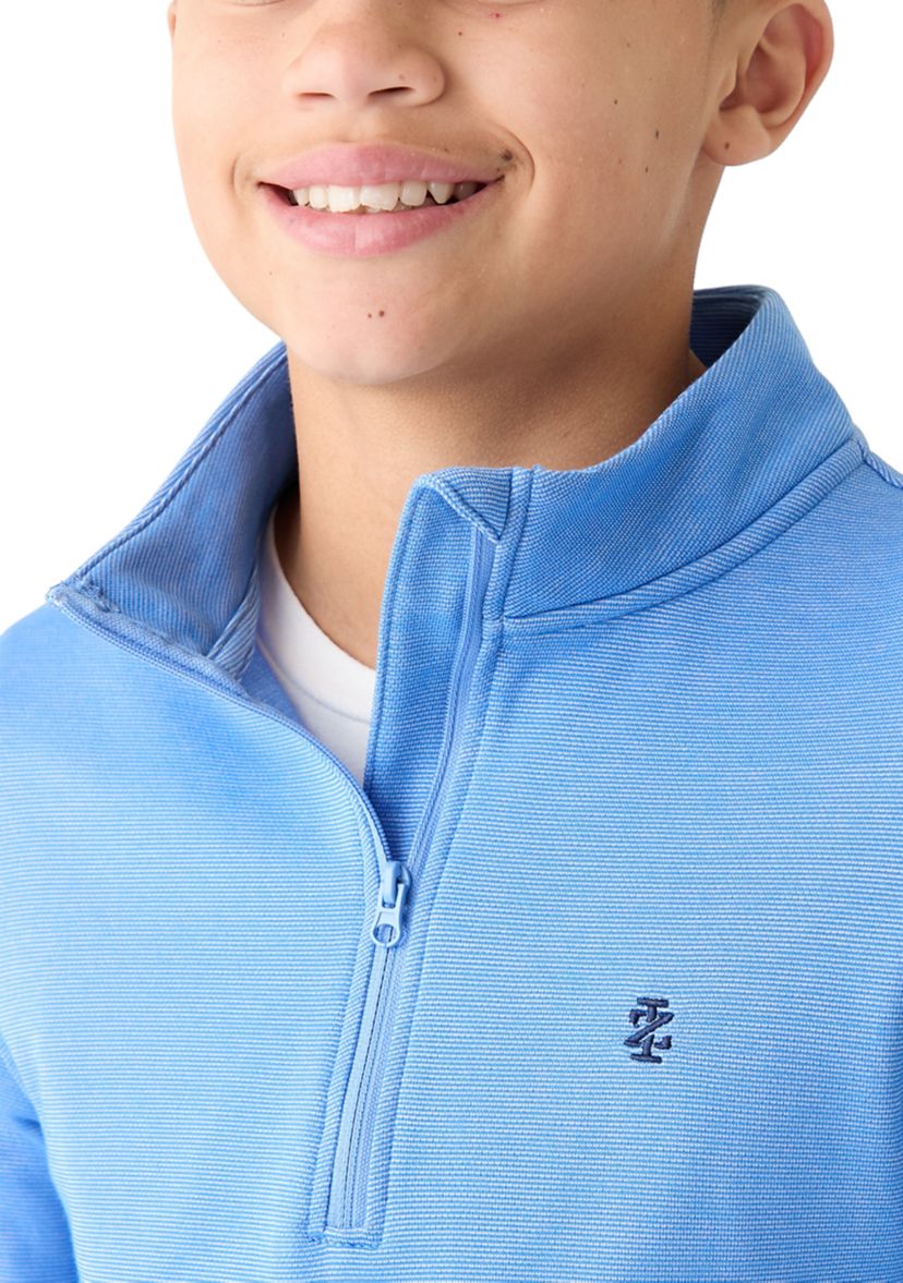 Boys 8-20 Long Sleeve Feeder Stripe 1/4 Zip Pullover Sweatshirt
