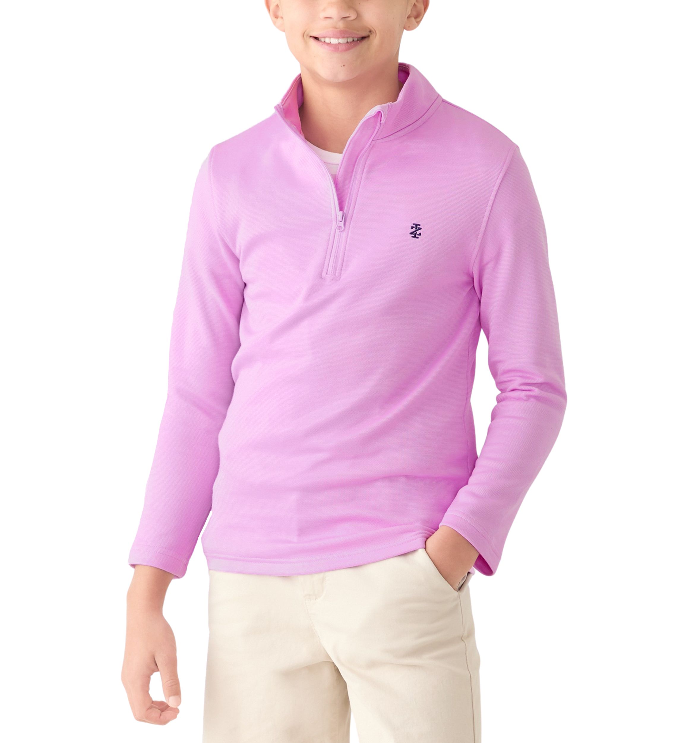 Boys 8-20 Long Sleeve Feeder Stripe 1/4 Zip Pullover Sweatshirt
