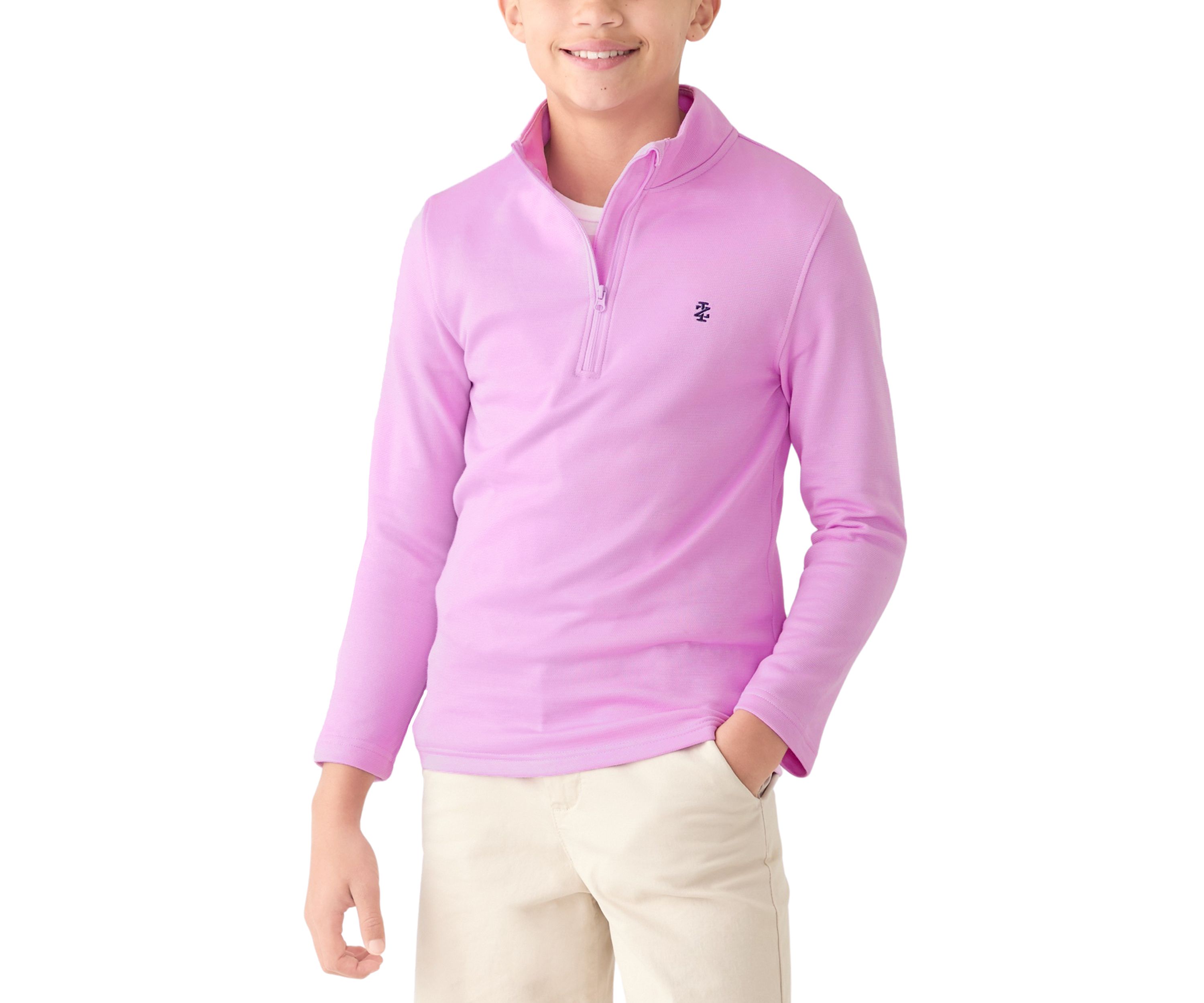 Boys 8-20 Long Sleeve Feeder Stripe 1/4 Zip Pullover Sweatshirt