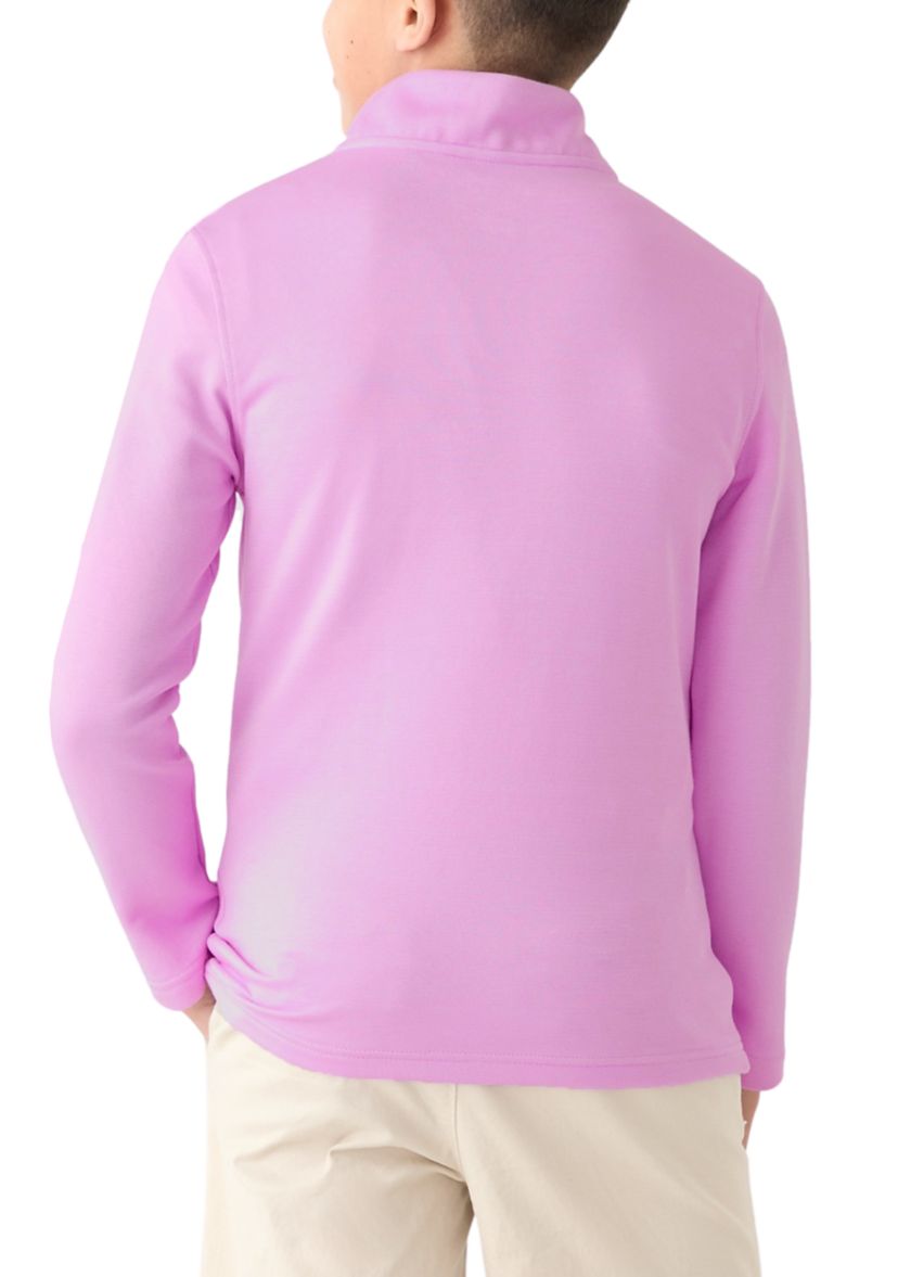 Boys 8-20 Long Sleeve Feeder Stripe 1/4 Zip Pullover Sweatshirt