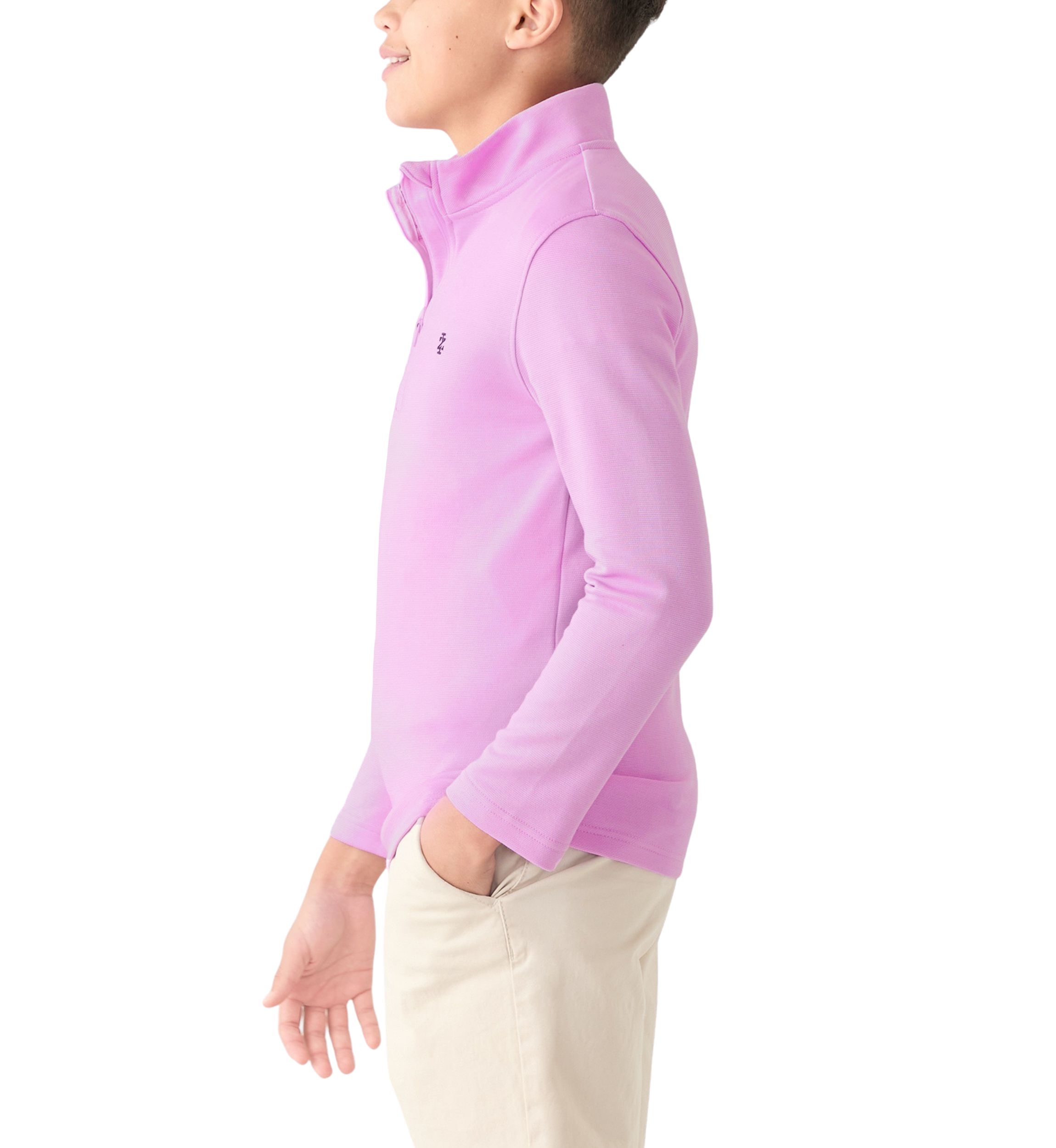 Boys 8-20 Long Sleeve Feeder Stripe 1/4 Zip Pullover Sweatshirt