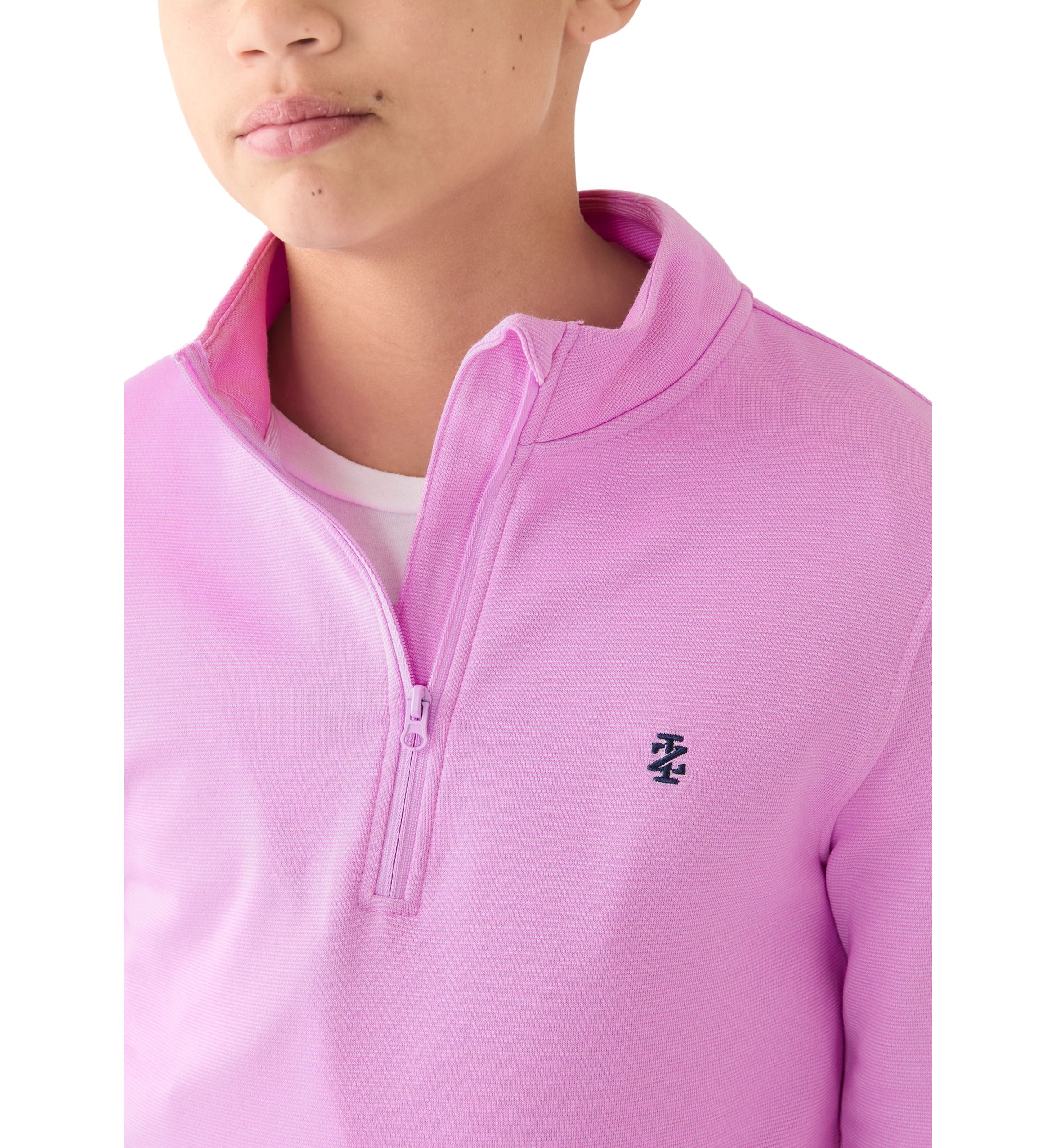 Boys 8-20 Long Sleeve Feeder Stripe 1/4 Zip Pullover Sweatshirt