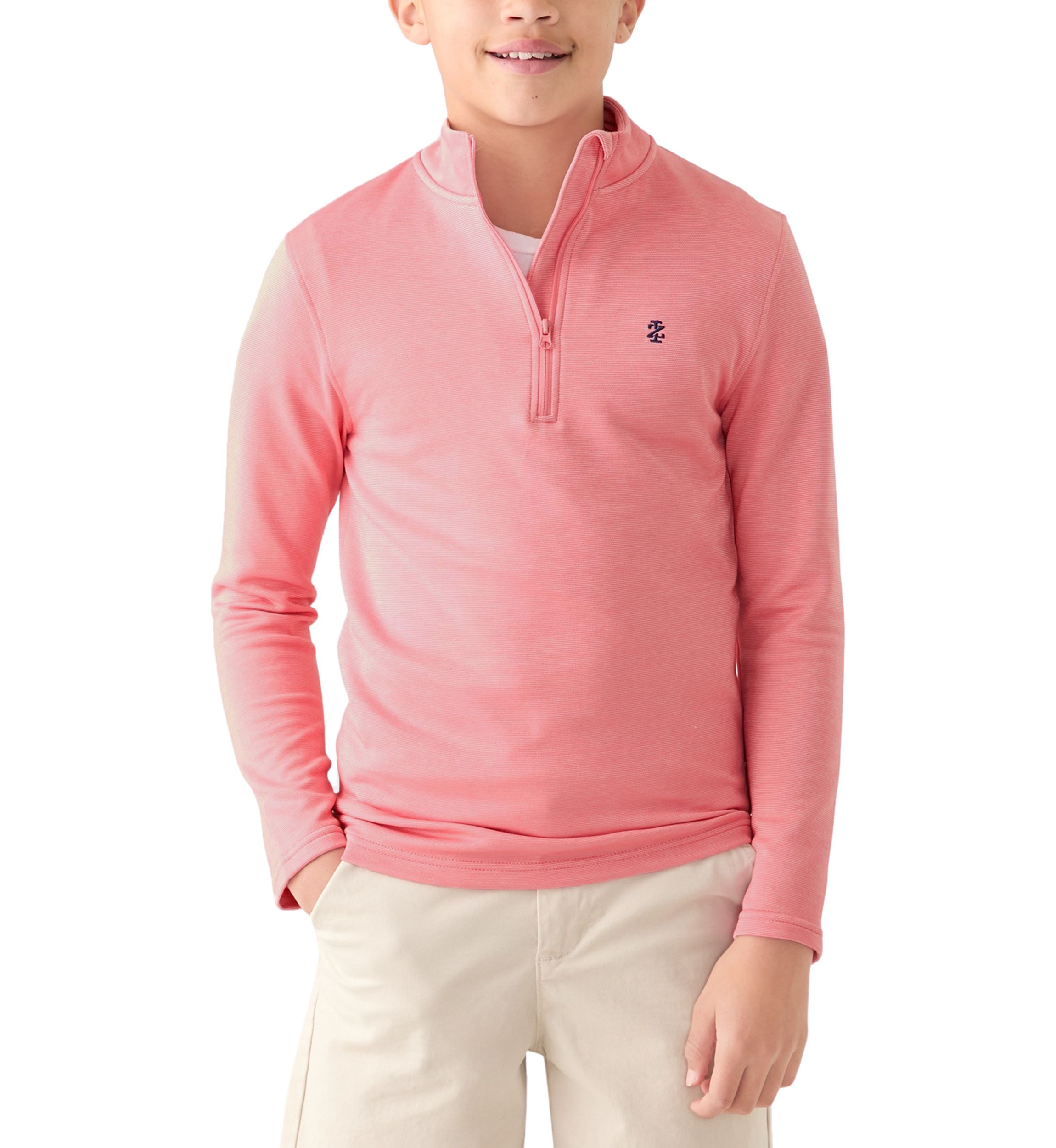 Boys 8-20 Long Sleeve Feeder Stripe 1/4 Zip Pullover