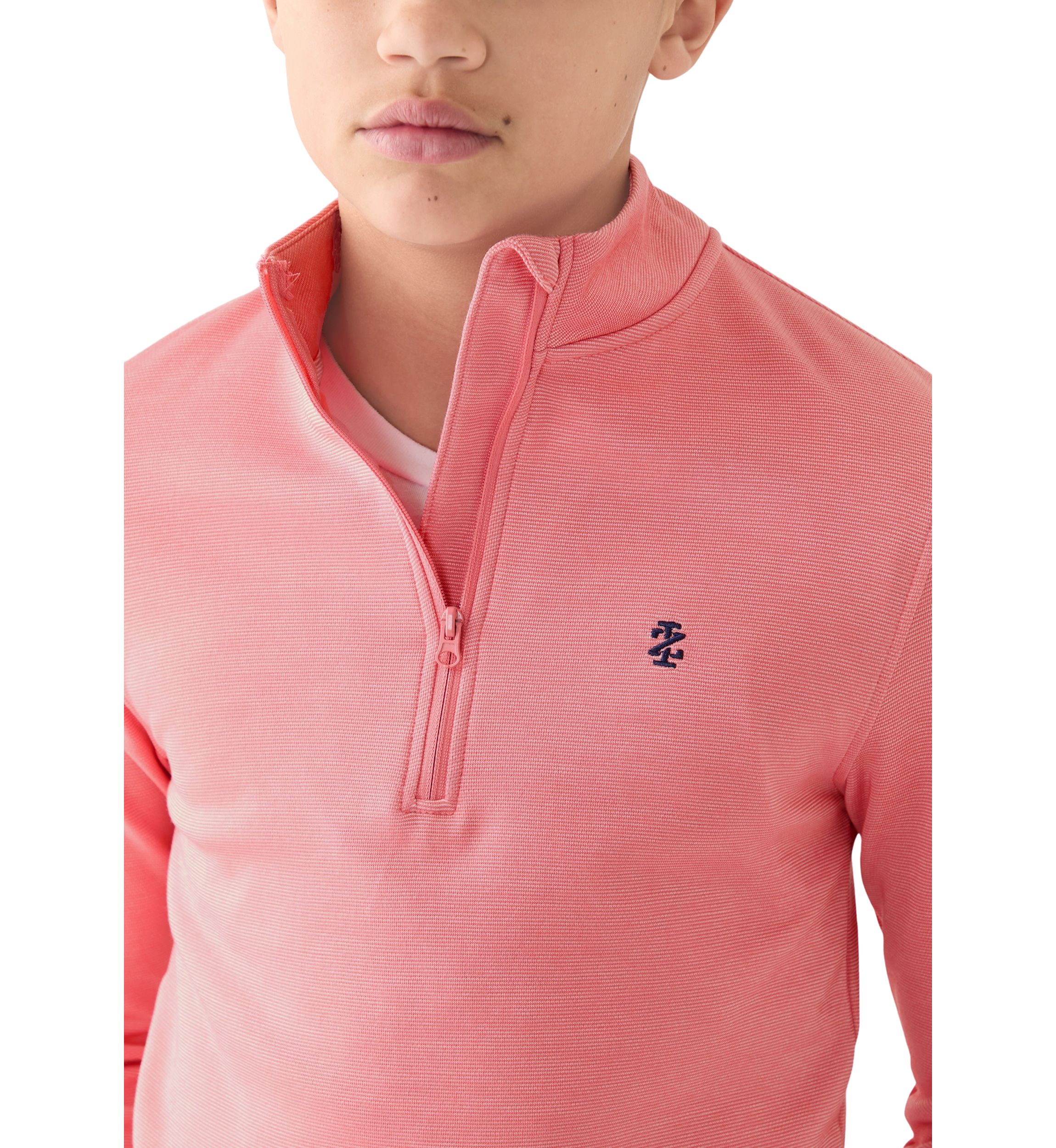 Boys 8-20 Long Sleeve Feeder Stripe 1/4 Zip Pullover