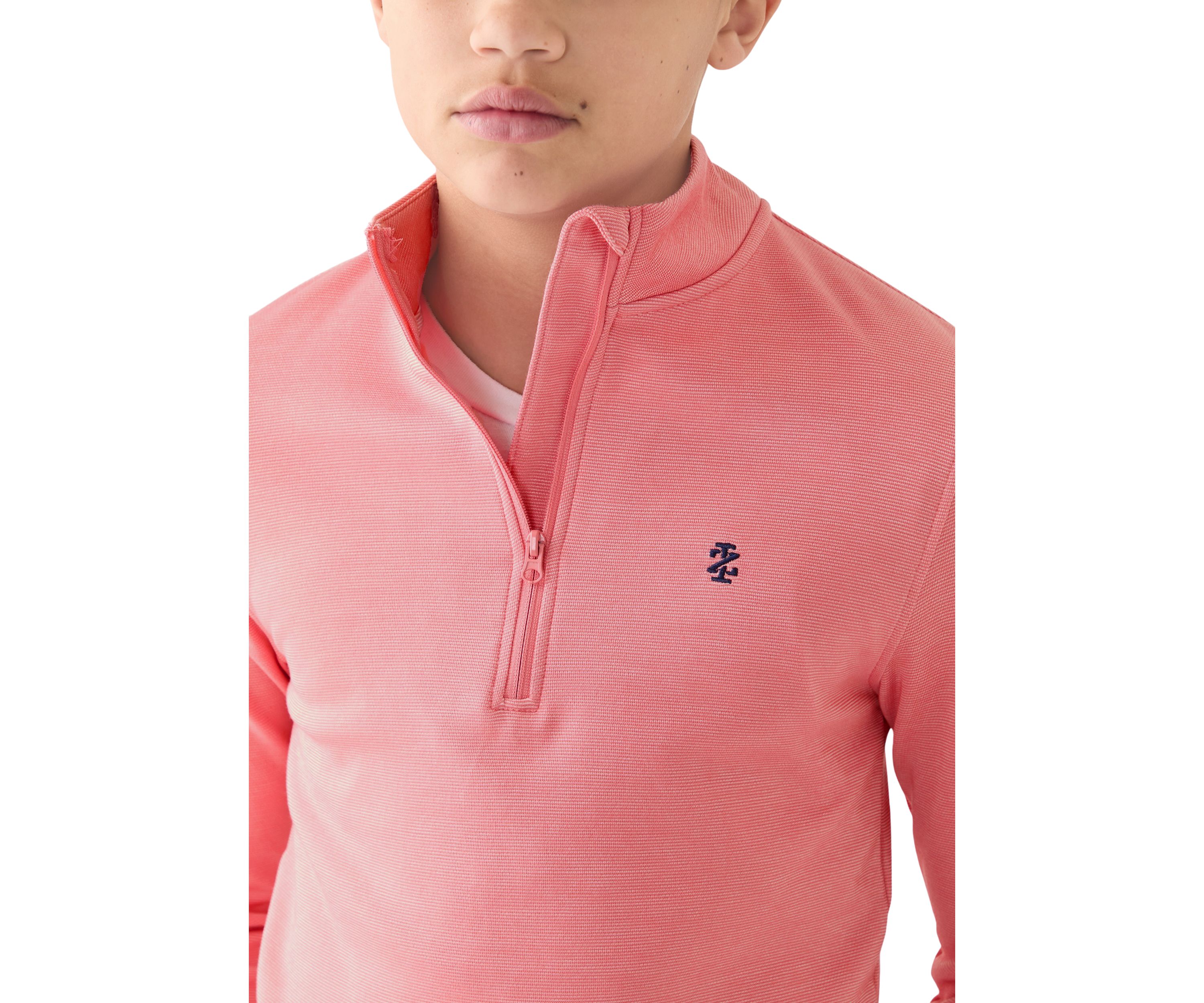 Boys 8-20 Long Sleeve Feeder Stripe 1/4 Zip Pullover