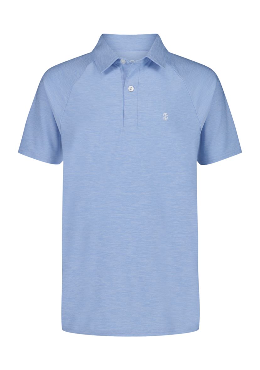 Boys 8-20 Husky Raglan Marled Performance Polo Shirt