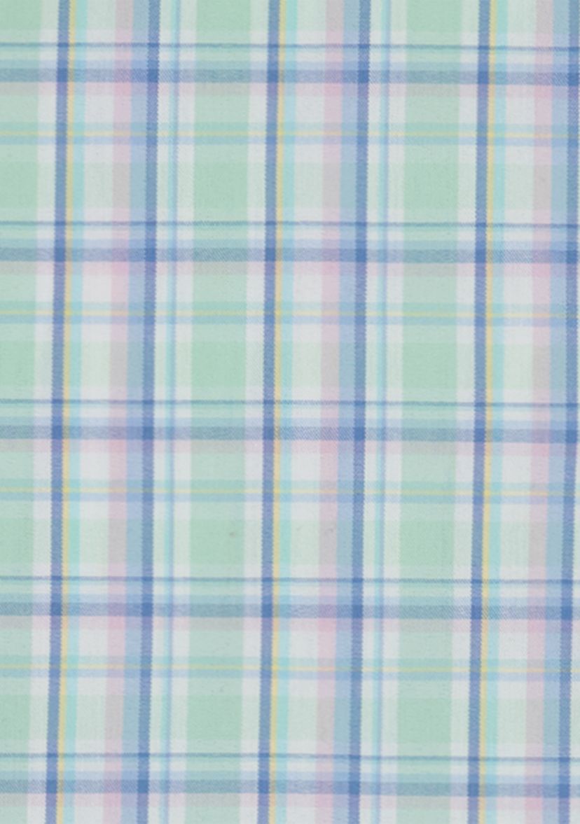 Boys 8-20 Husky Short Sleeve Stretch Andover Plaid Shirt