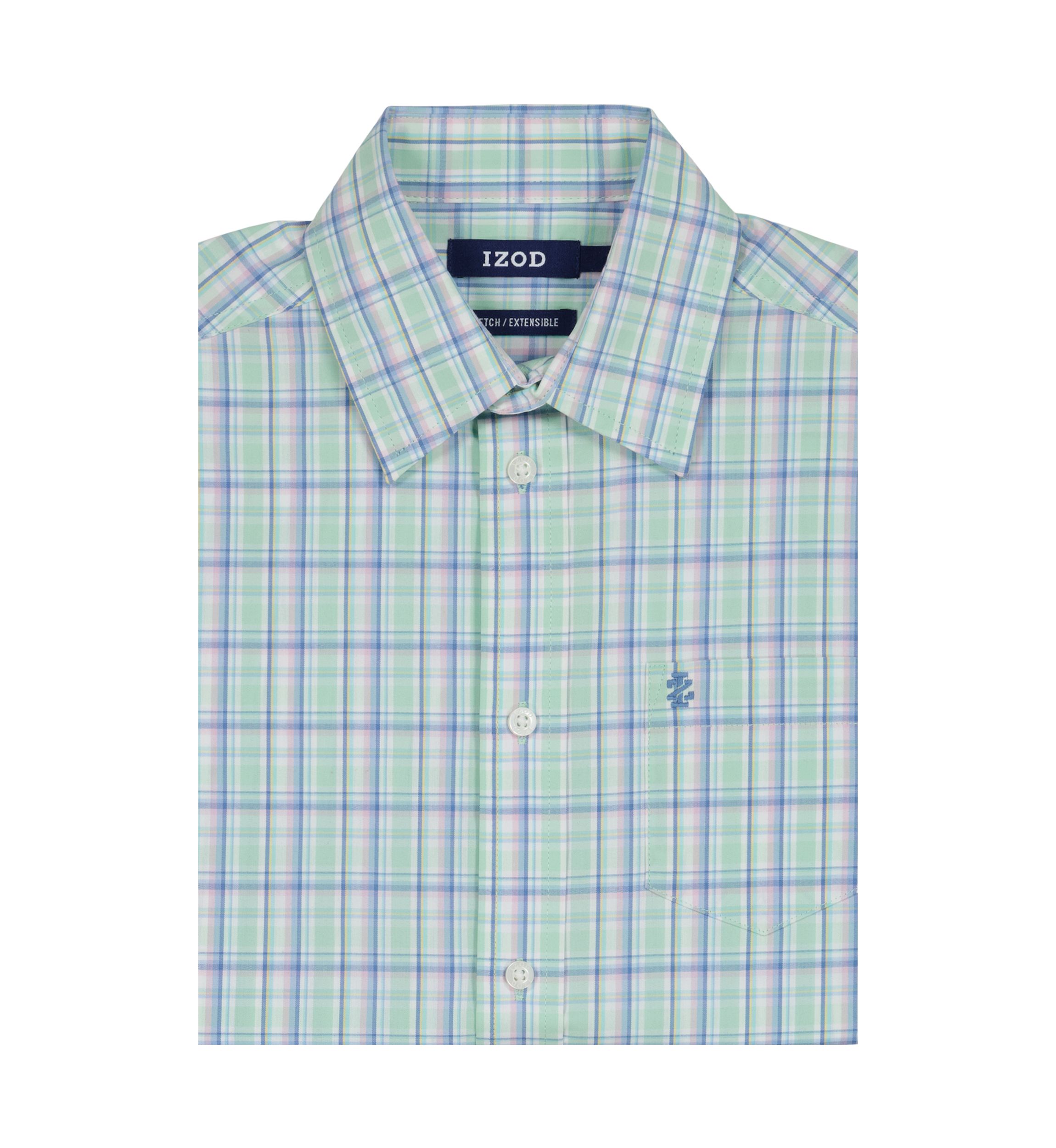 Boys 8-20 Short Sleeve Stretch Andover Plaid Shirt