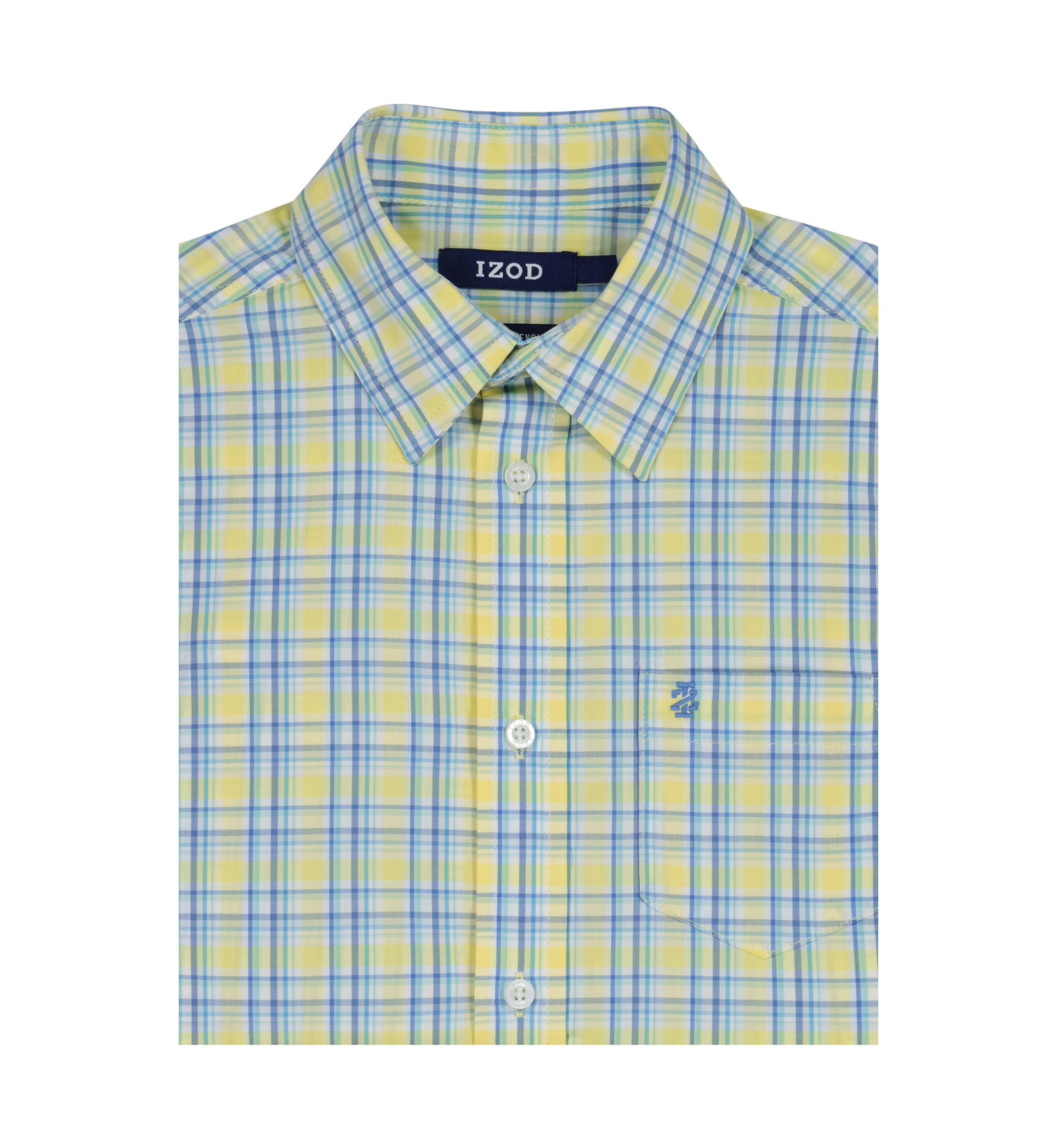 Boys 8-20 Short Sleeve Stretch Andover Plaid Shirt