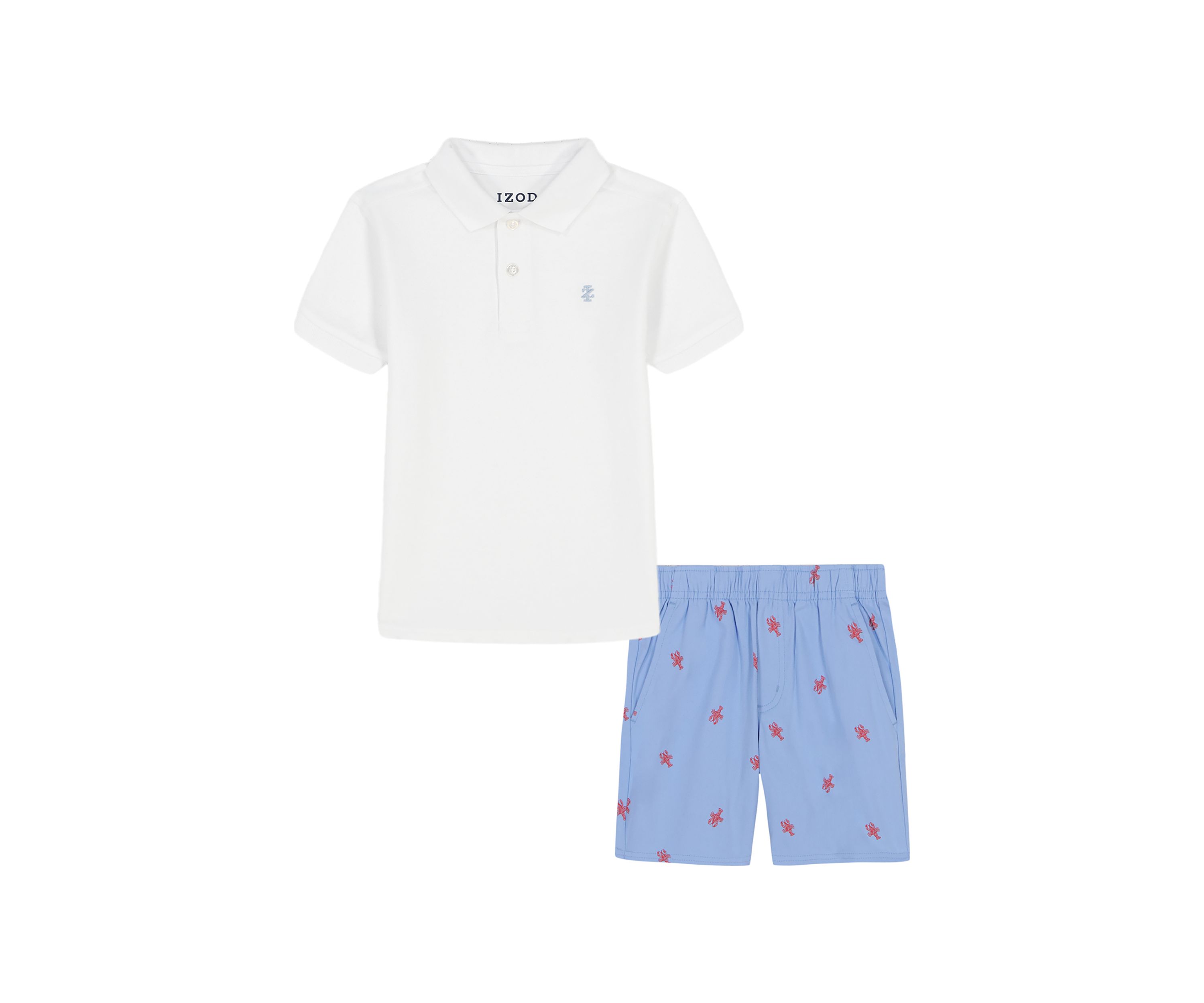 Boys 4-7 Short Sleeve Polo Shirt and Lobster Printed Shorts Set
