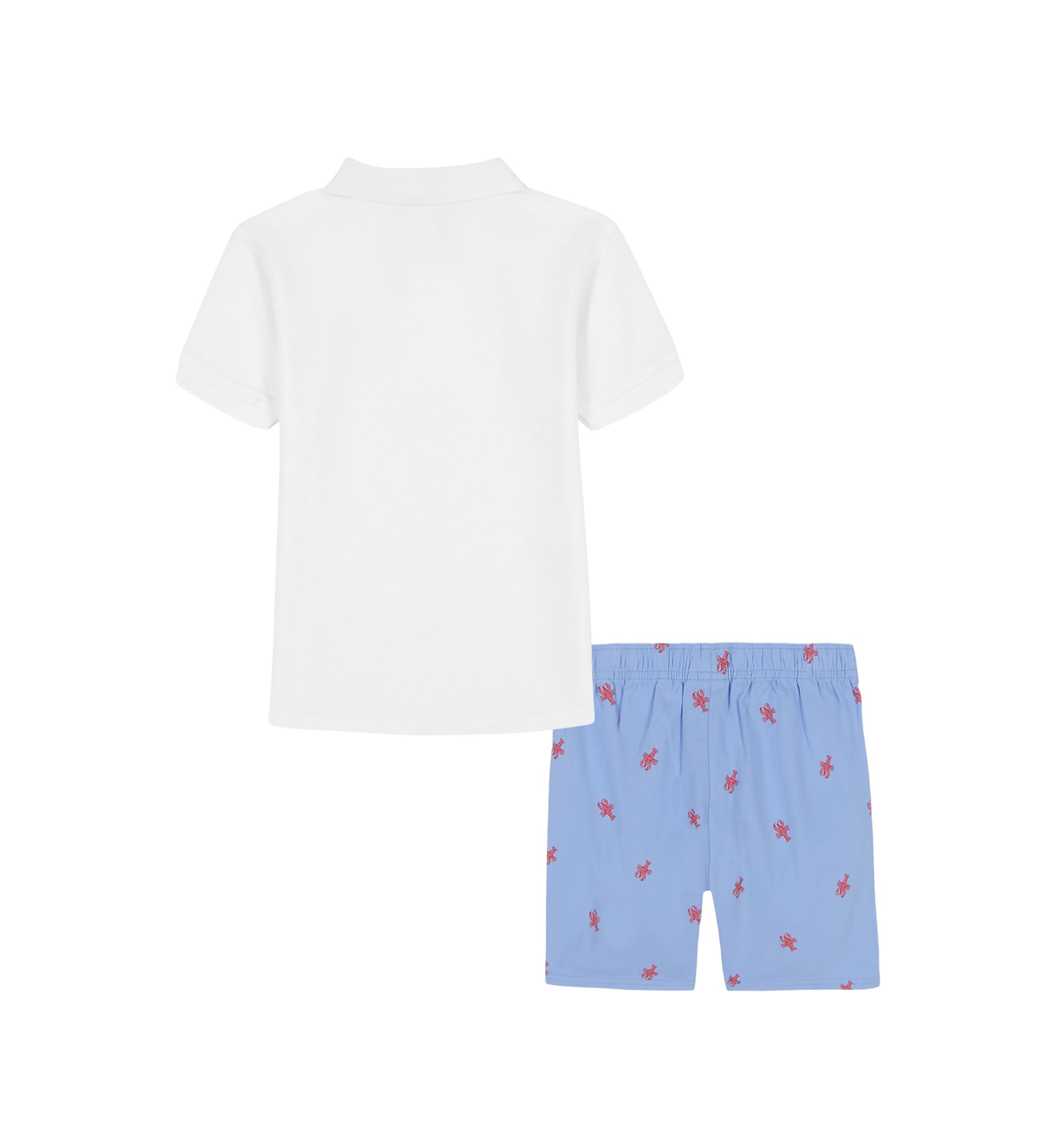 Boys 4-7 Short Sleeve Polo Shirt and Lobster Printed Shorts Set