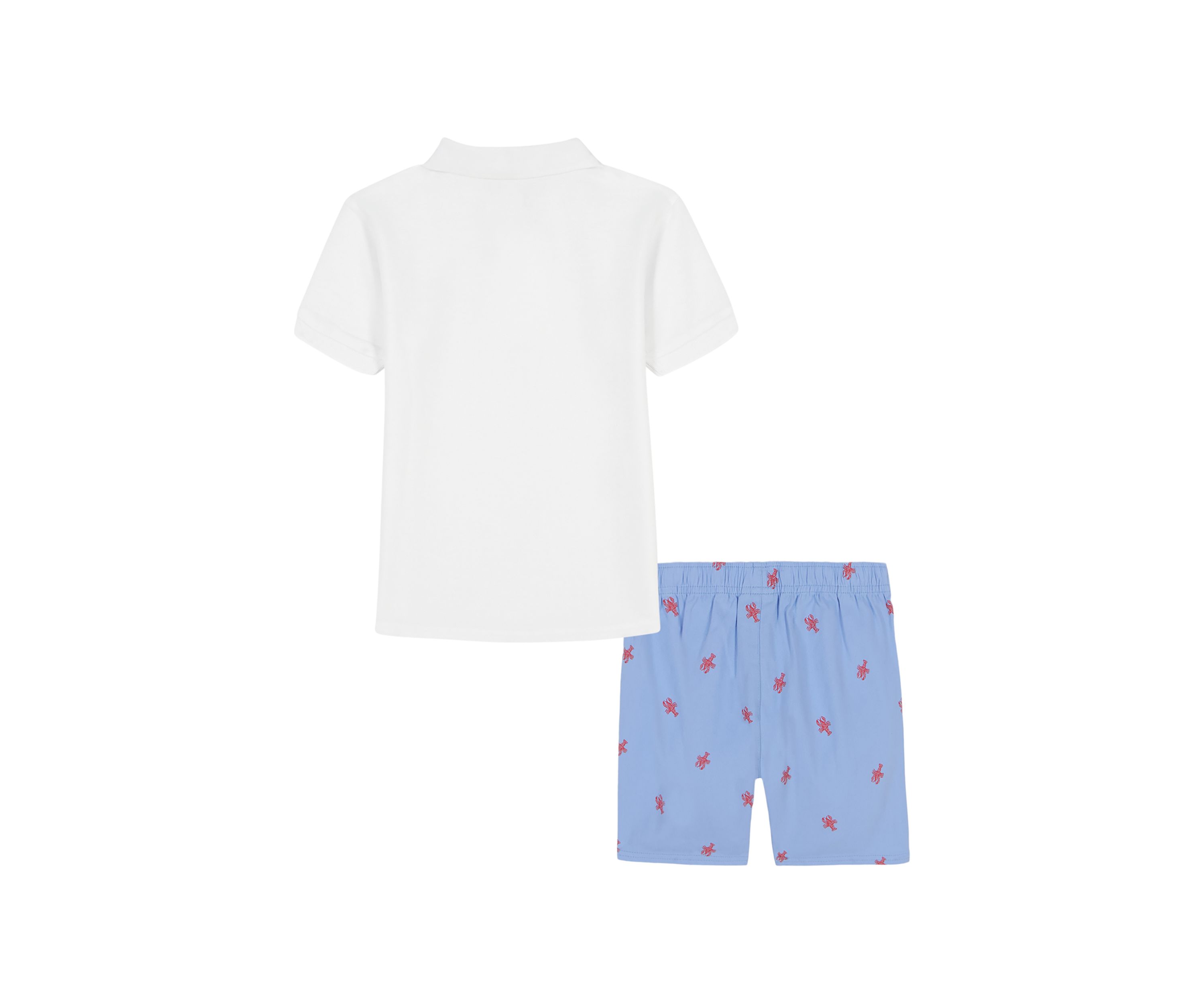 Boys 4-7 Short Sleeve Polo Shirt and Lobster Printed Shorts Set