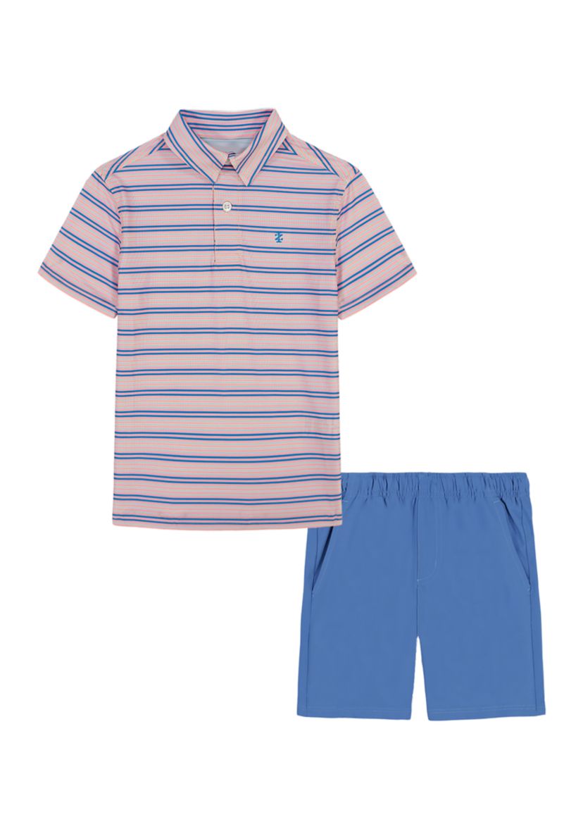 Boys 4-7 Multi Stripe Polo Shirt and Shorts Set