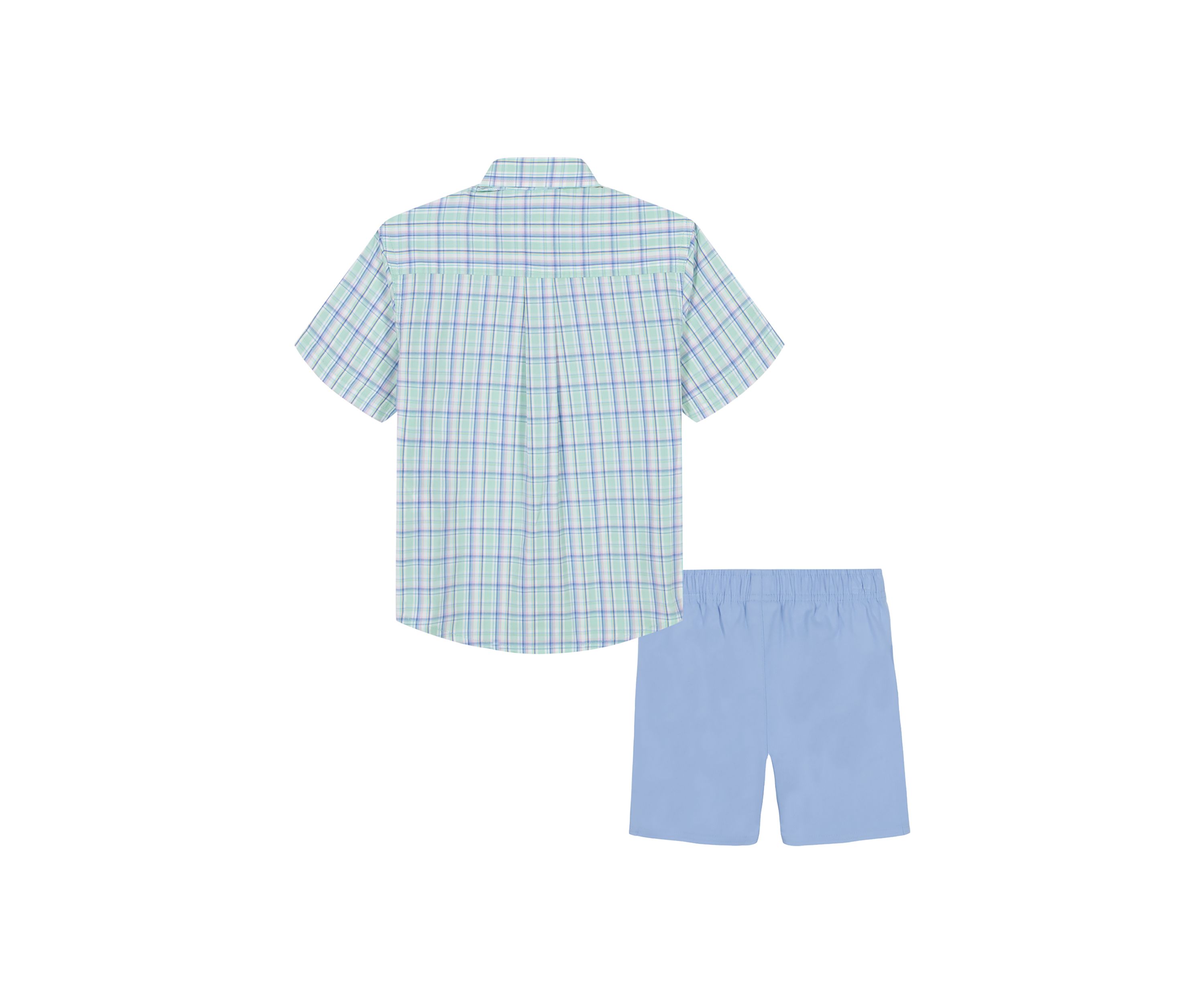 Boys 4-7 Plaid Button Down Shirt and Shorts Set