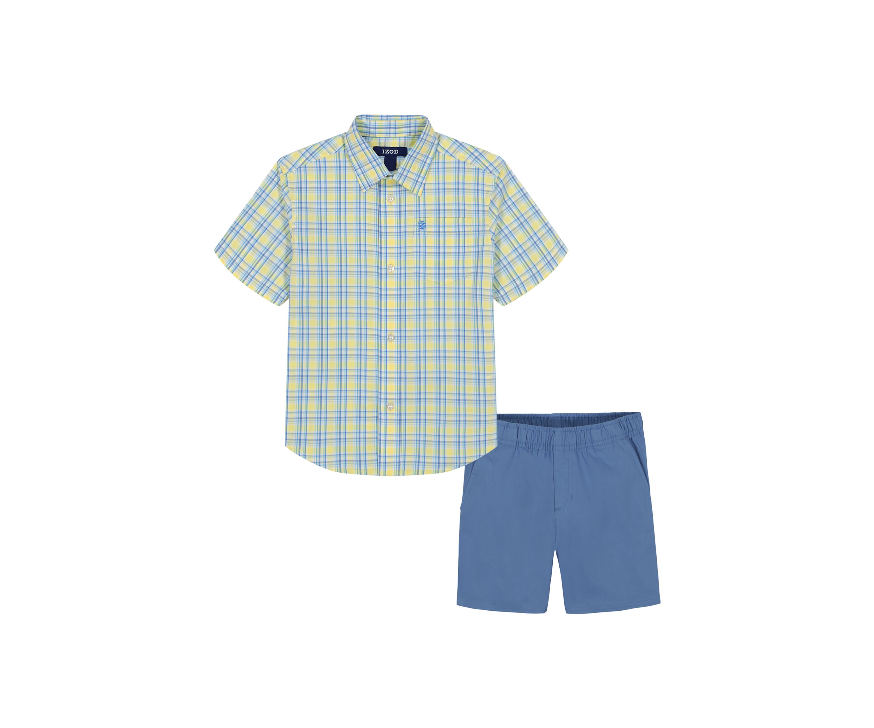 Boys 4-7 Andover Plaid Printed Shirt and Shorts Set