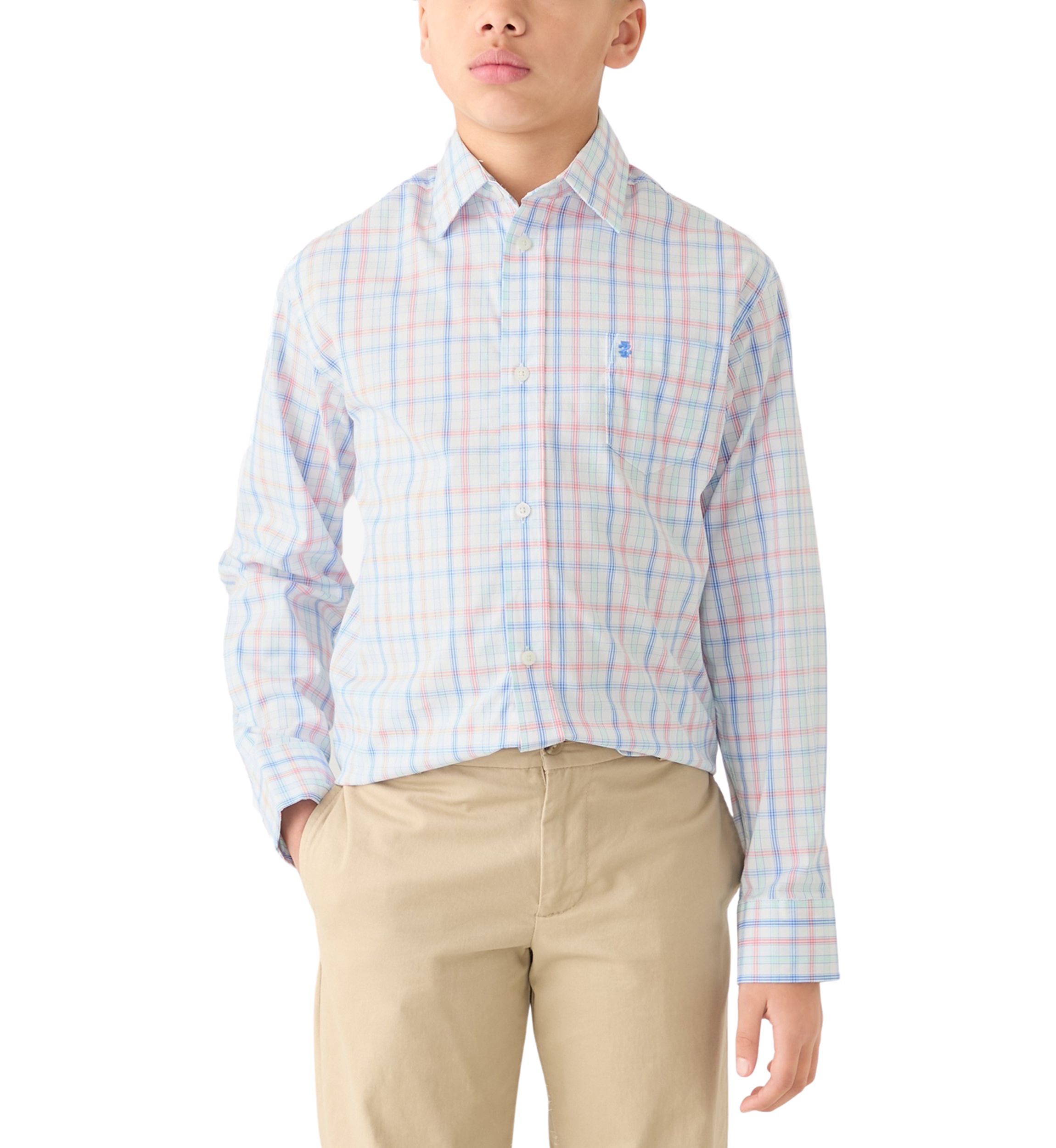 Boys 8-20 Husky Long Sleeve Comfort Printed Poplin 