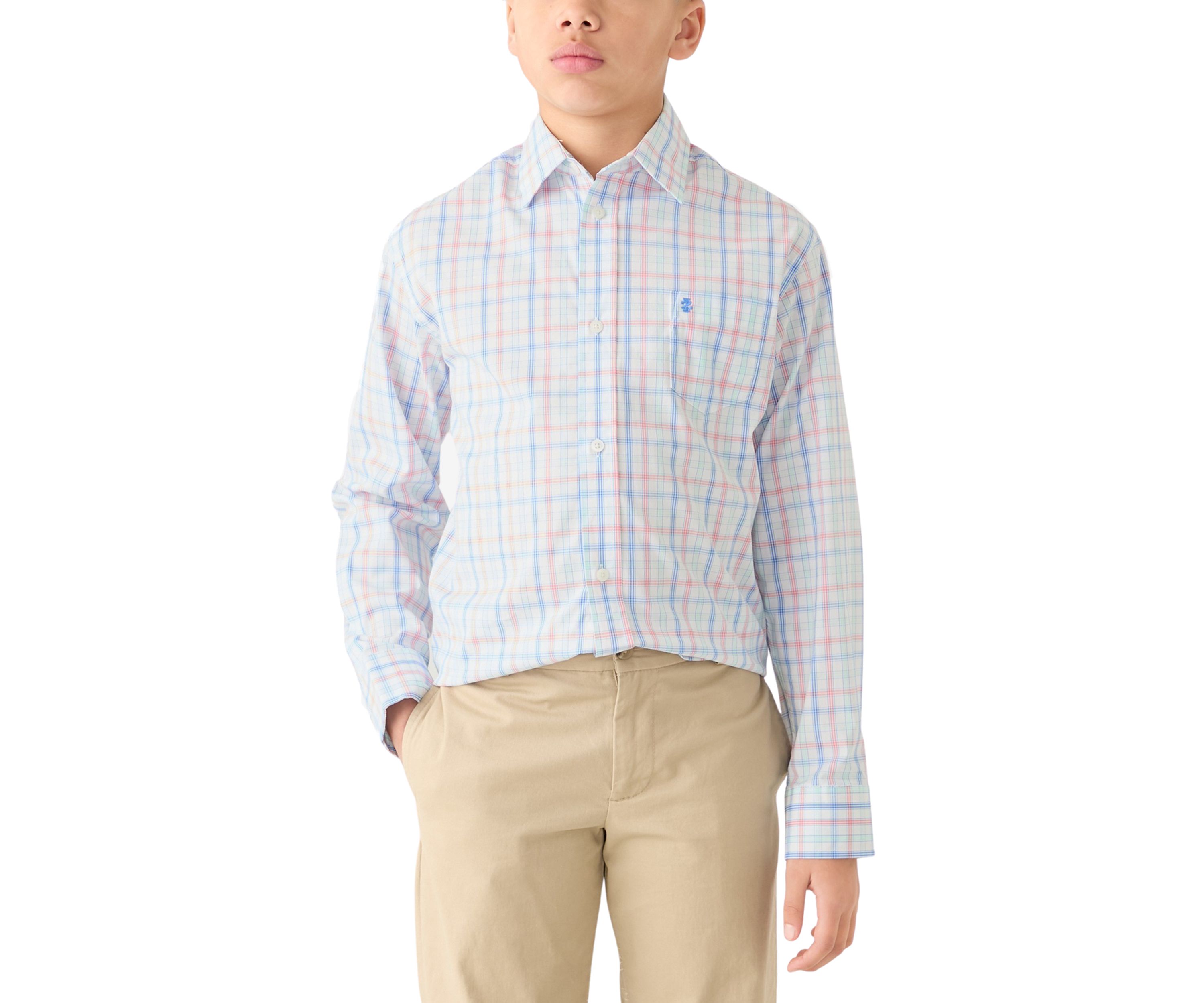 Boys 8-20 Husky Long Sleeve Comfort Printed Poplin 